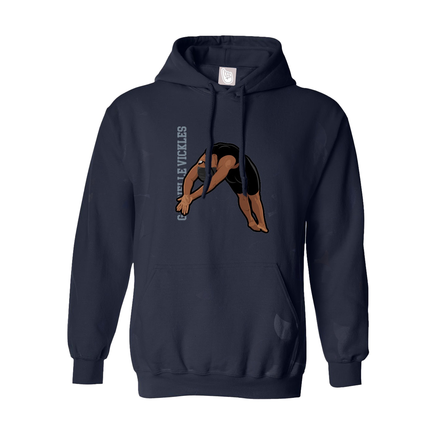 Hoodie — Name Vertical in Navy