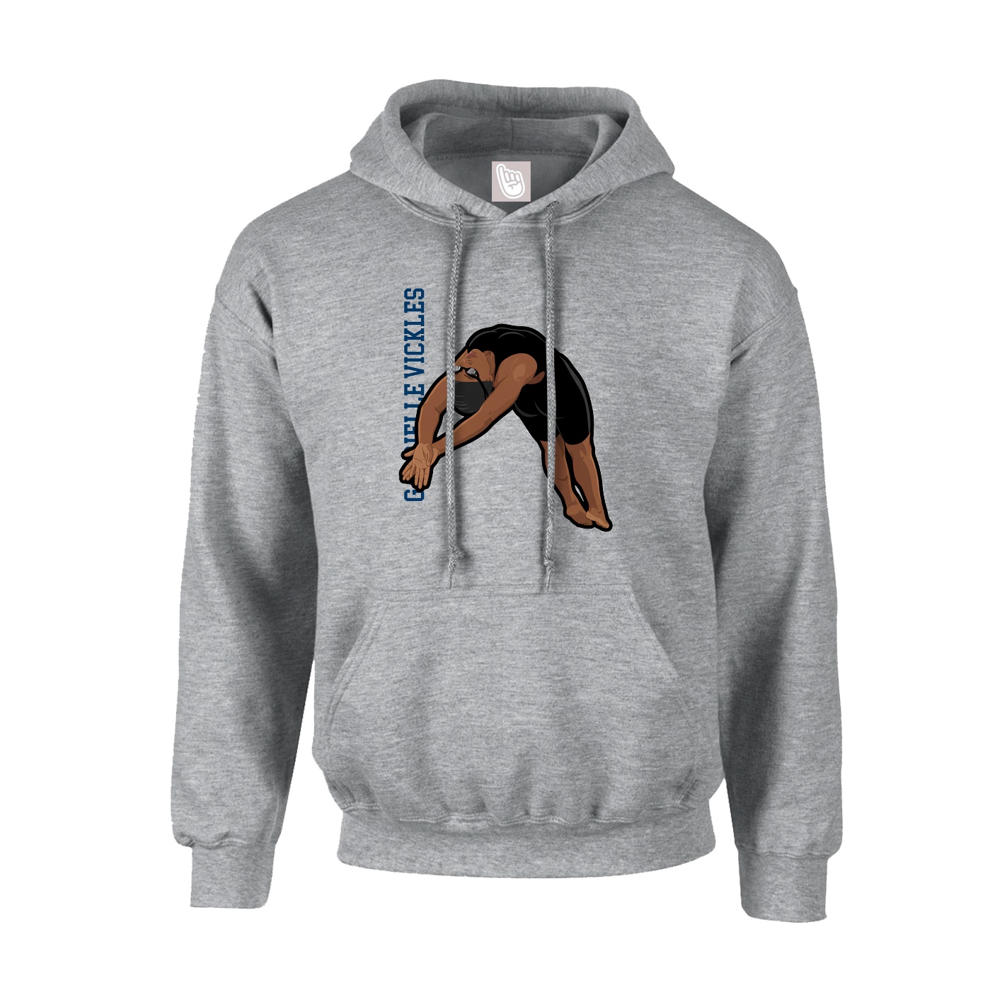 Youth Hoodie — Name Vertical in Grey