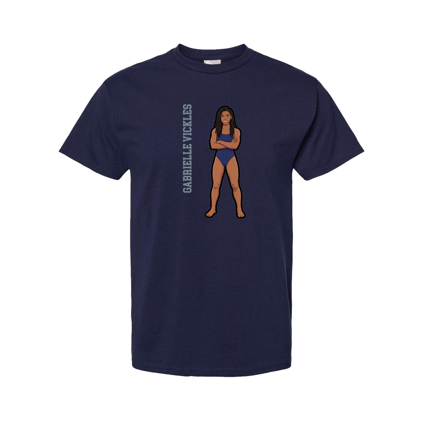 Tee — Name Vertical in Navy