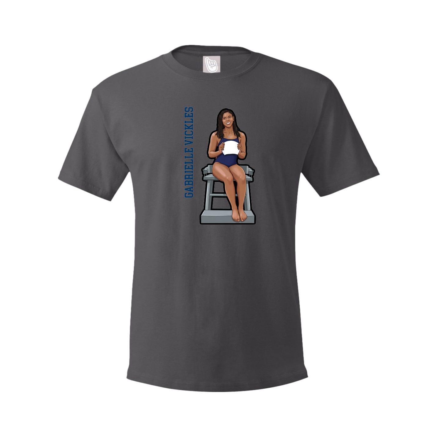 Tee — Name Vertical in Grey