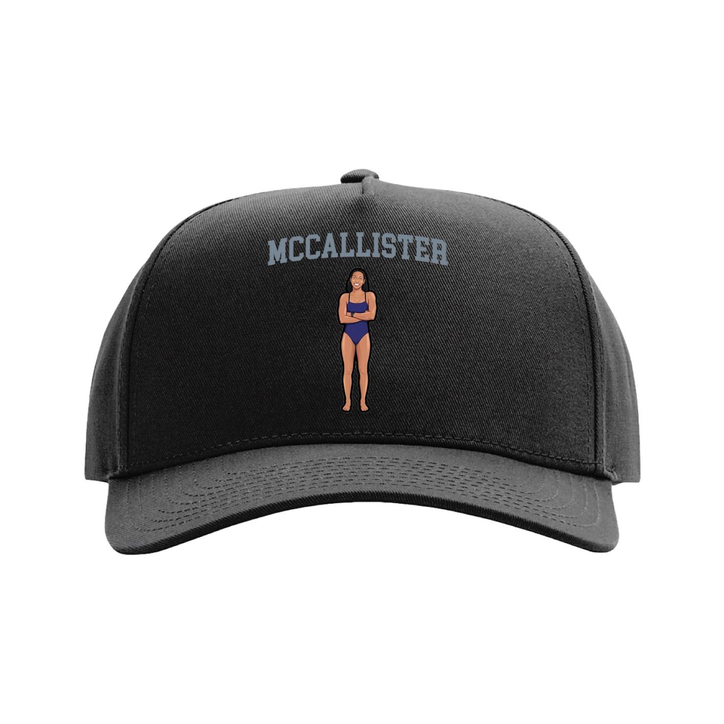 Full Fabric Five-Panel Champ Cap — Shirsey in Black