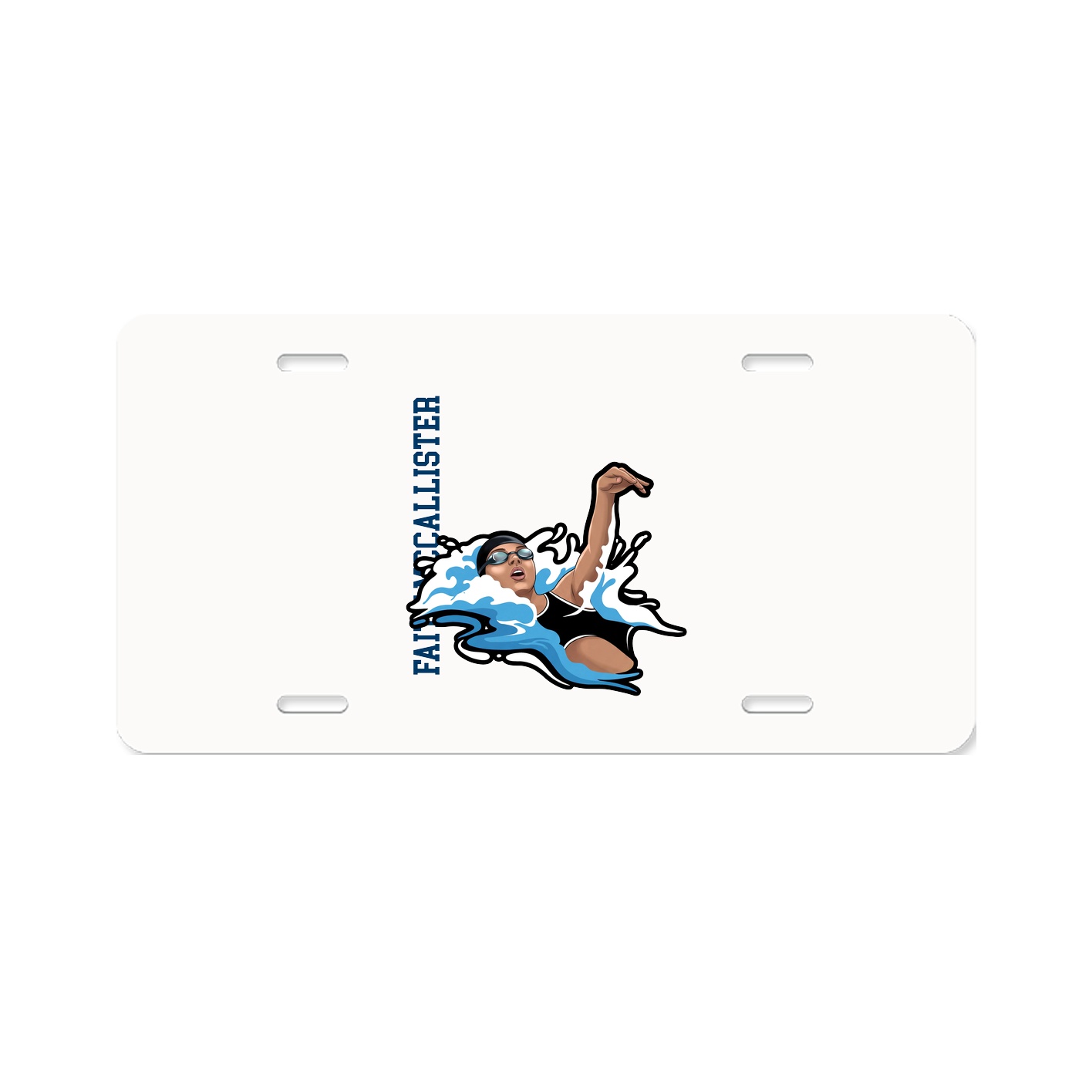 License Plate — Name Vertical in Classic