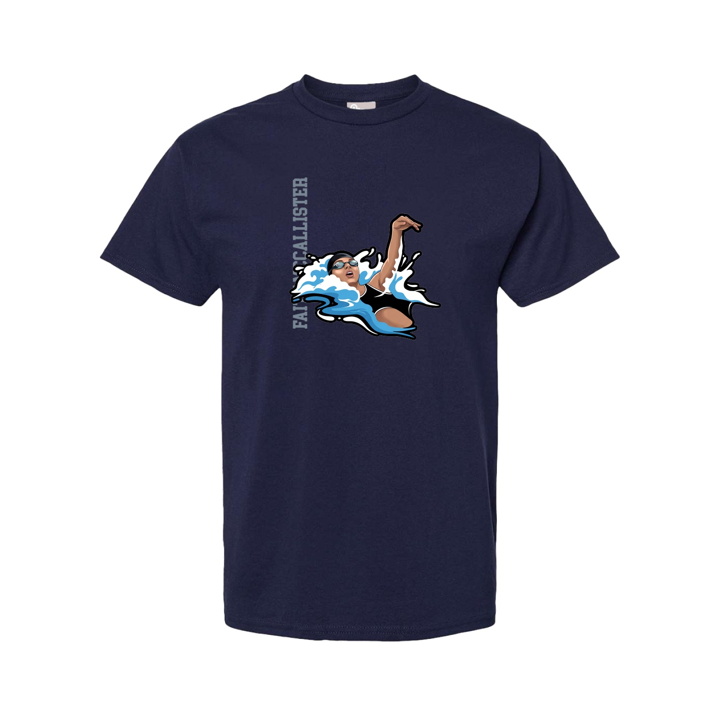 Youth Tee — Name Vertical in Navy
