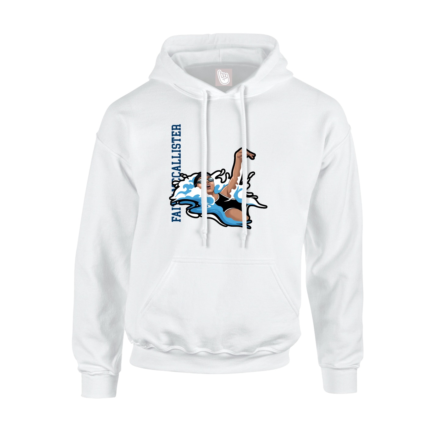 Hoodie — Name Vertical in White