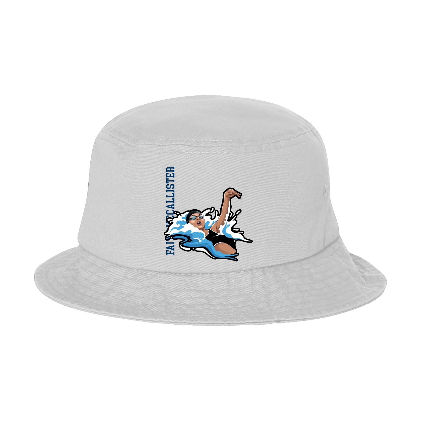 Bucket Cap — Name Vertical in White