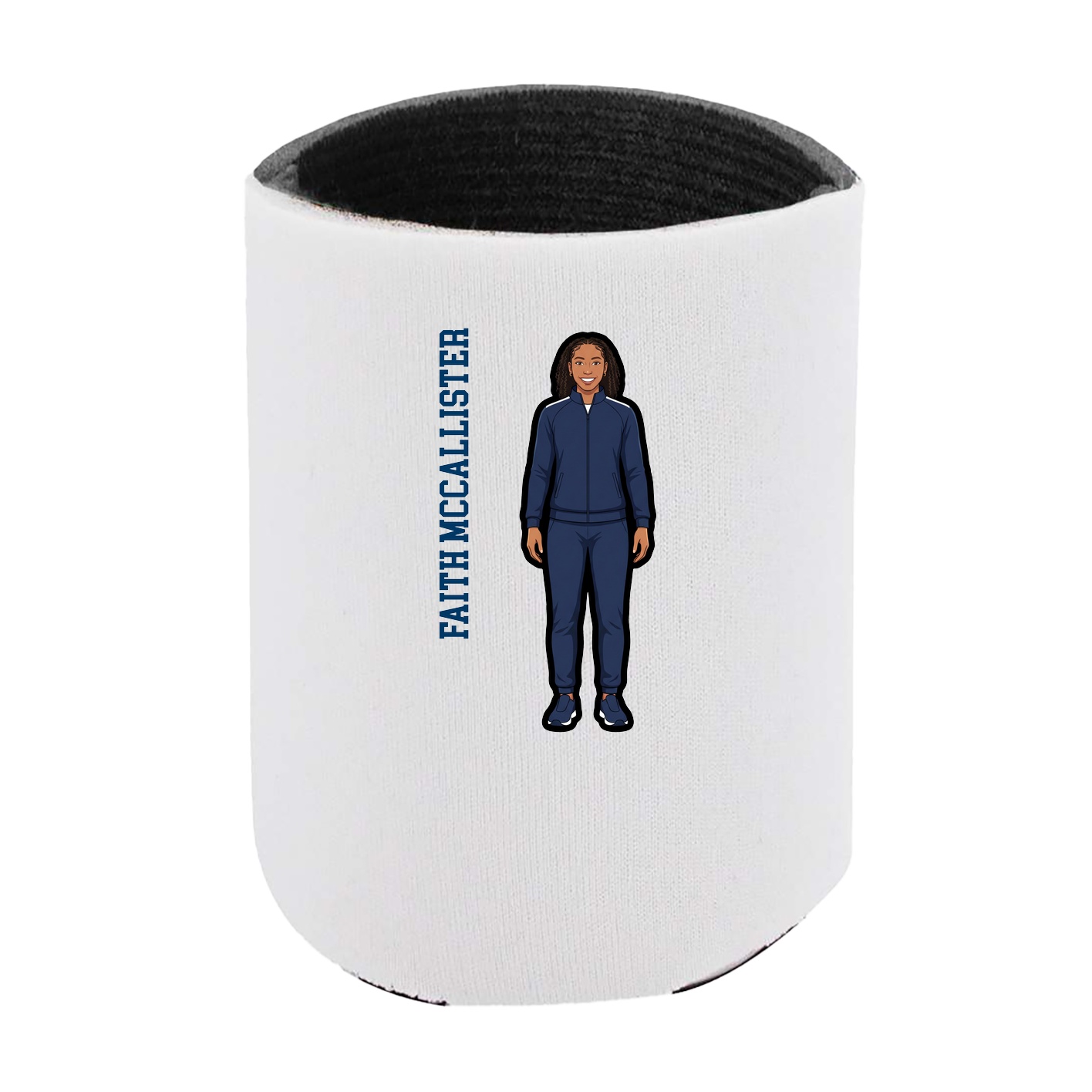 Can Holder — Name Vertical in White