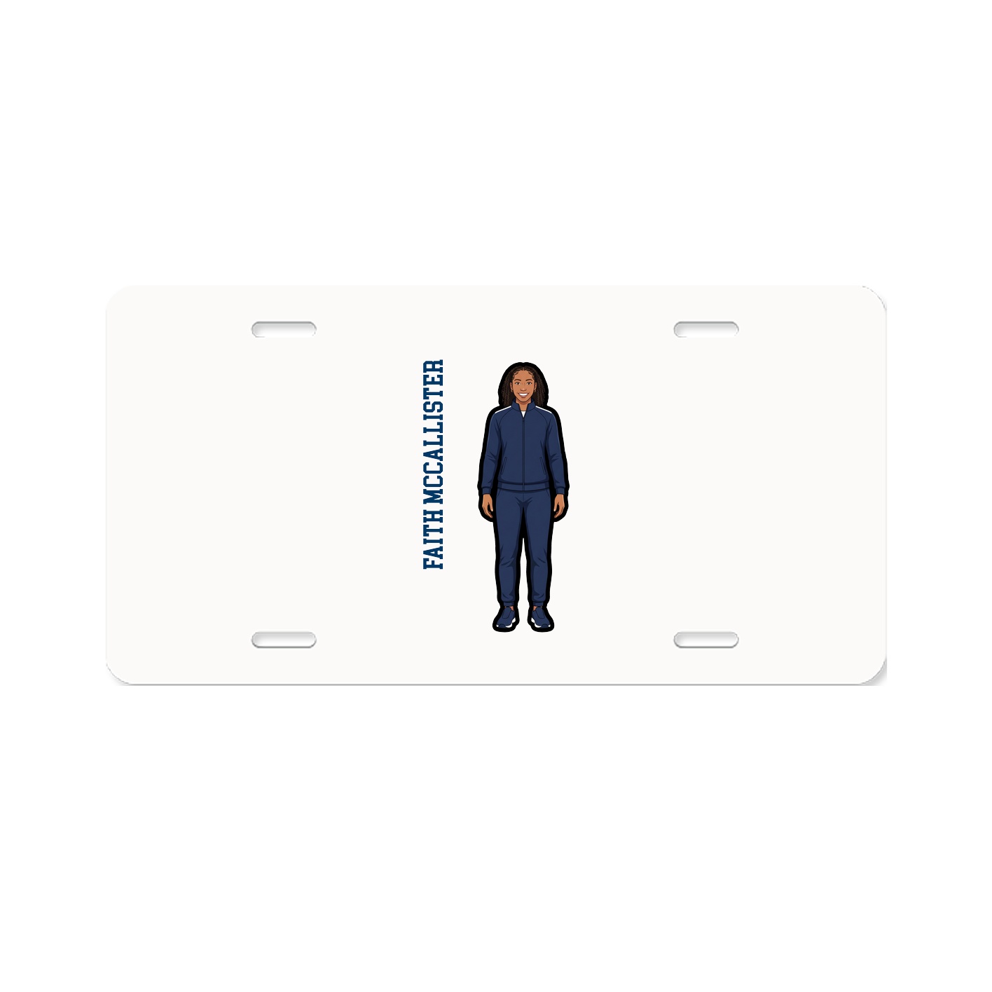 License Plate — Name Vertical in Classic