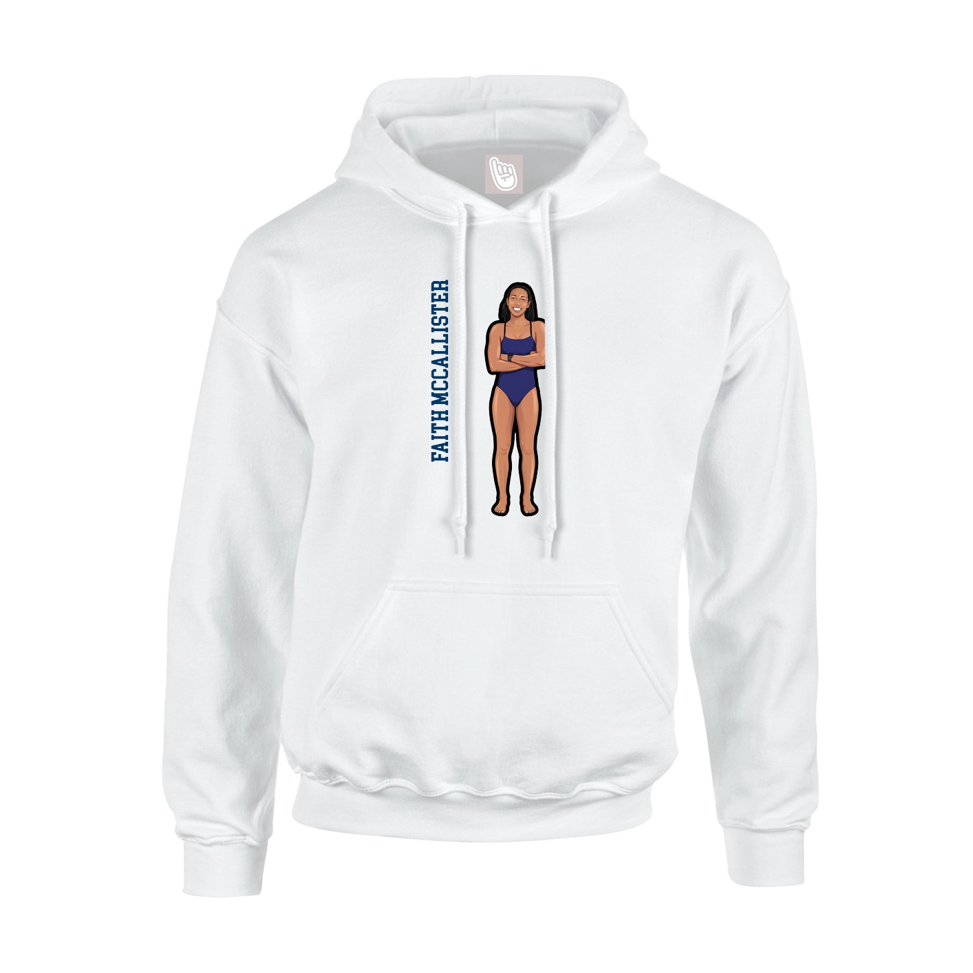Hoodie — Name Vertical in White