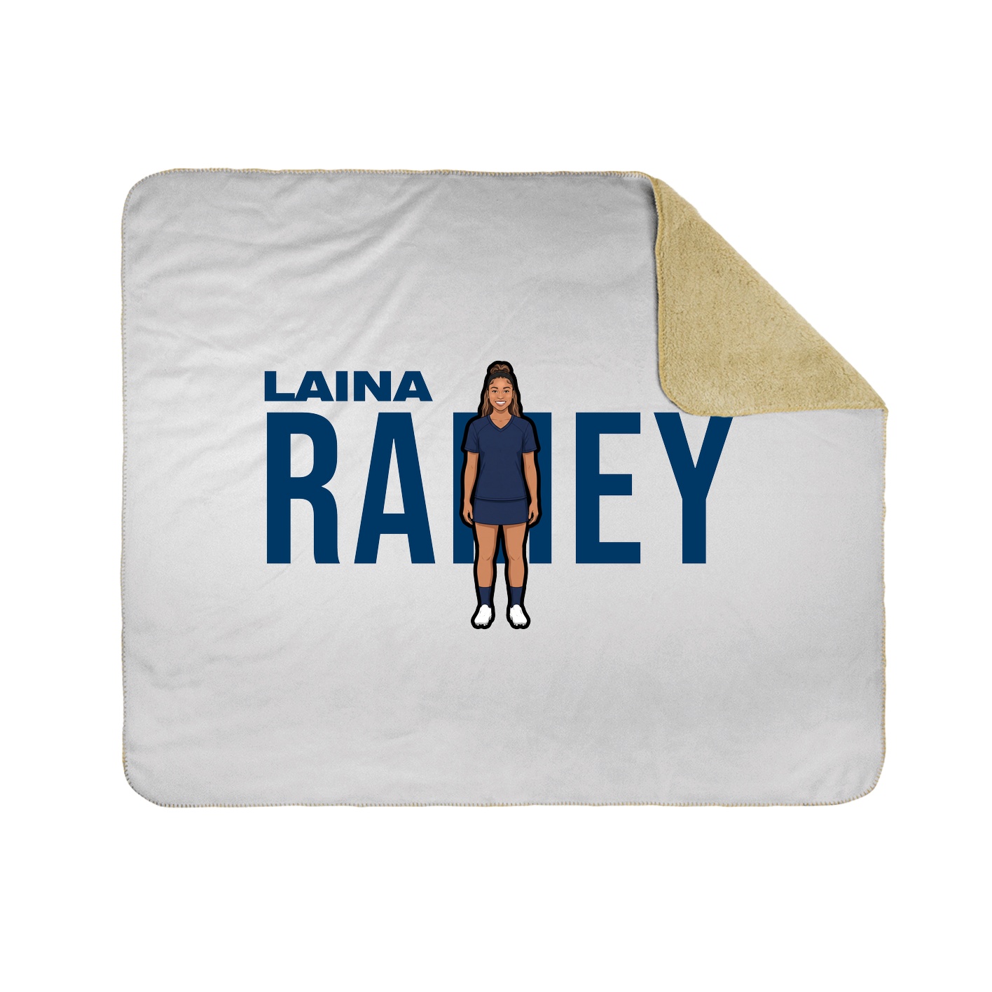 Throw Blanket — Player Name in White