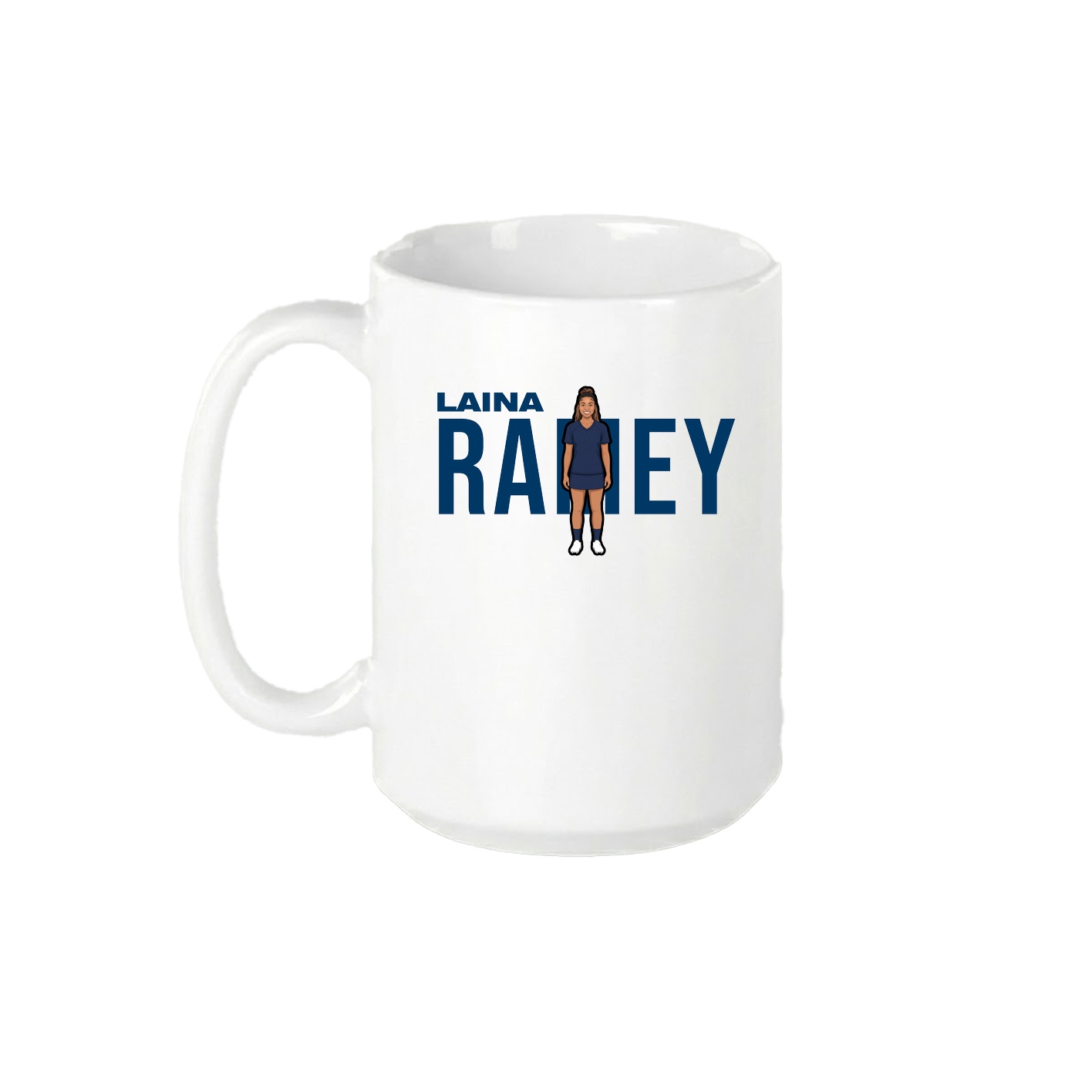 15oz Coffee Mug — Player Name in White