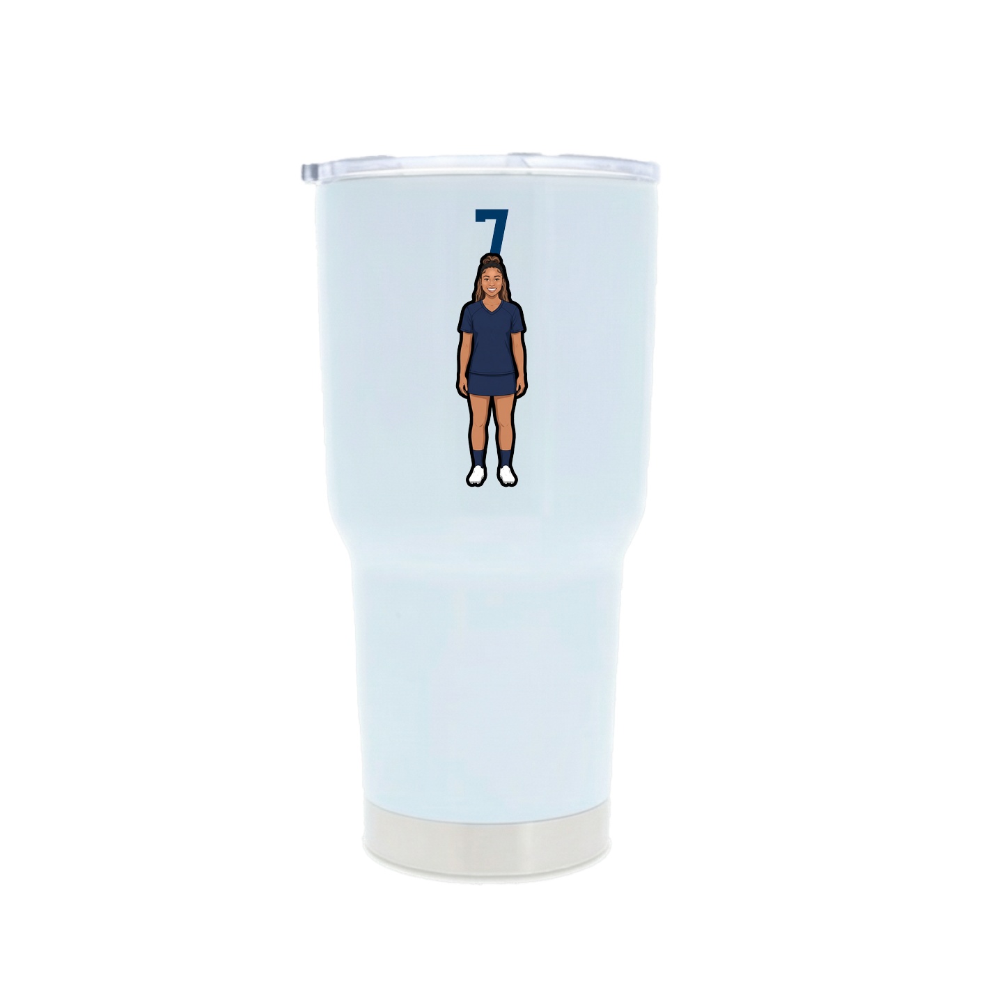 30oz Stainless Steel Tumbler — Number Top in White