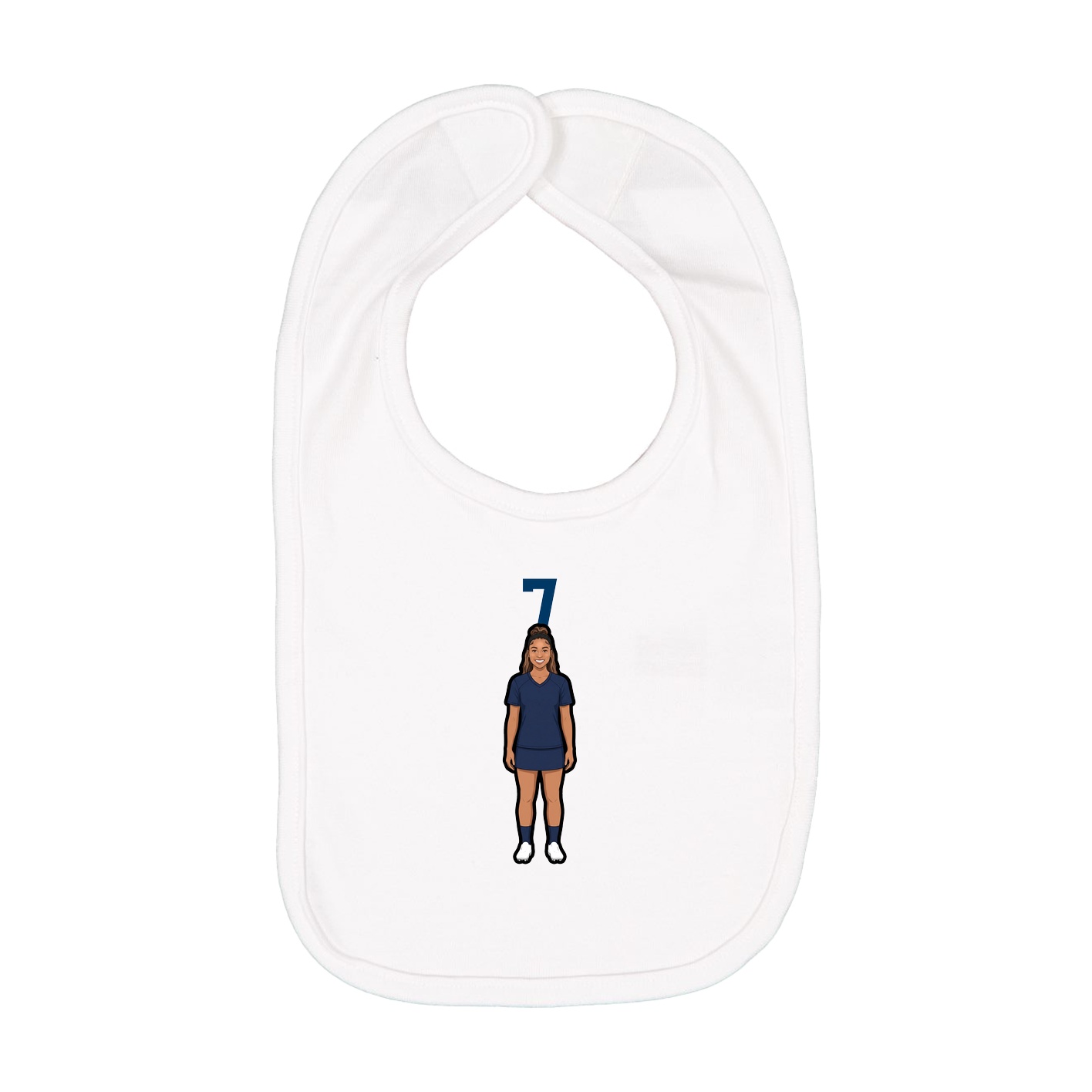 Infant Bib — Number Top in White