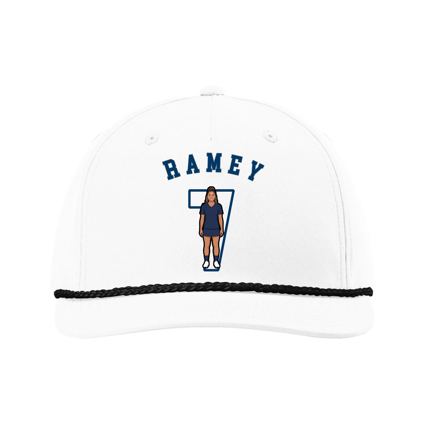 Five-Panel Classic Rope Cap — Shirsey Arch in White