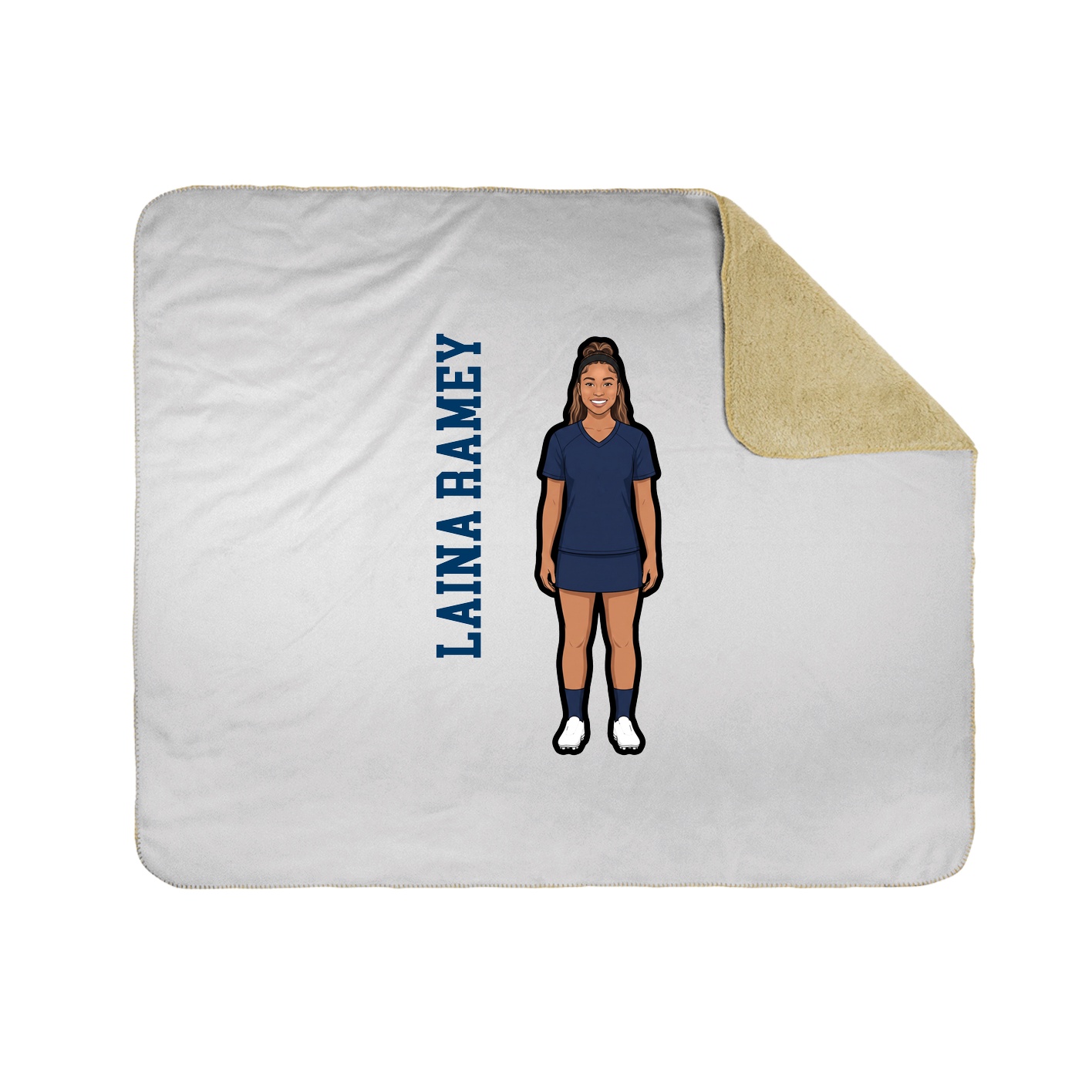 Throw Blanket — Name Vertical in White