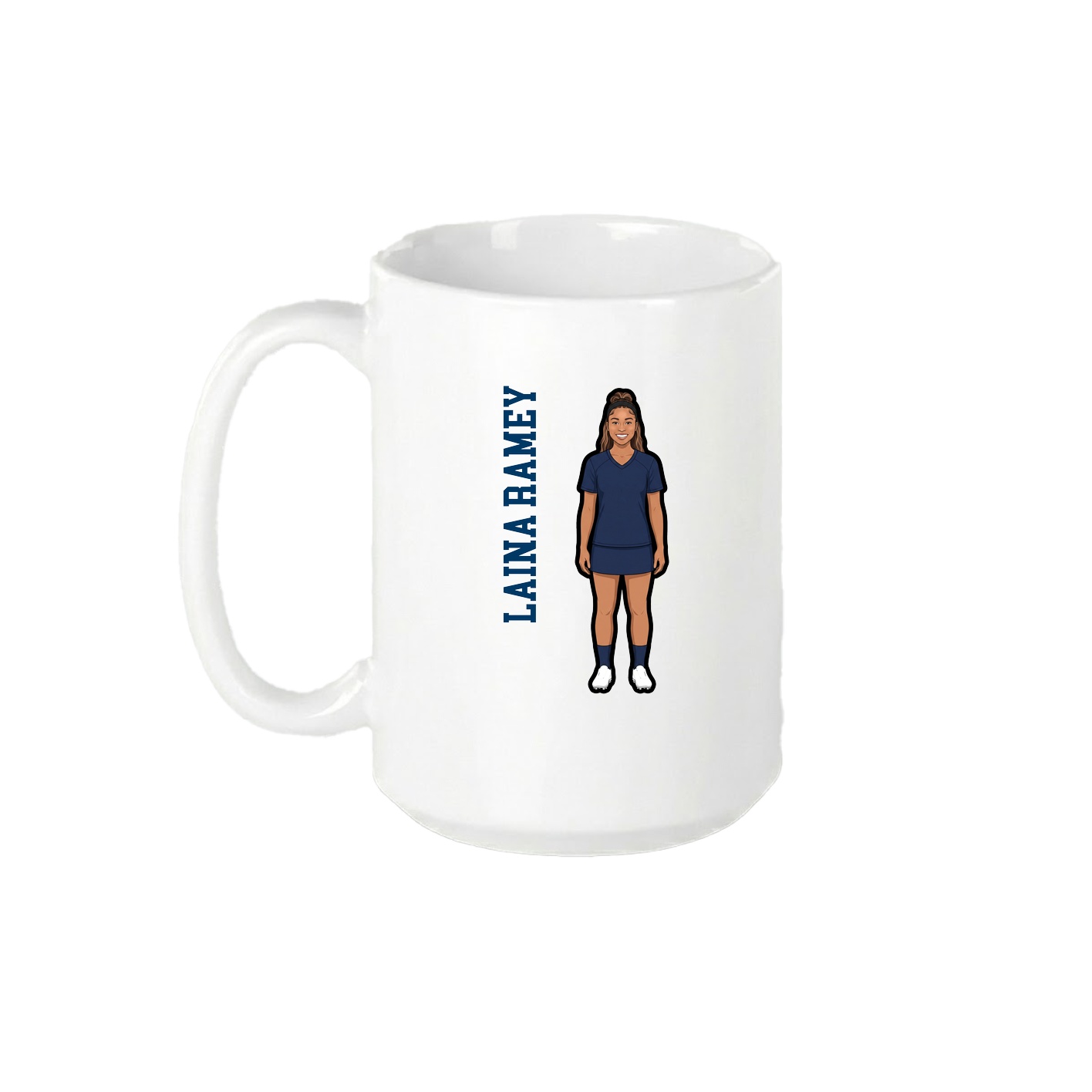 15oz Coffee Mug — Name Vertical in White