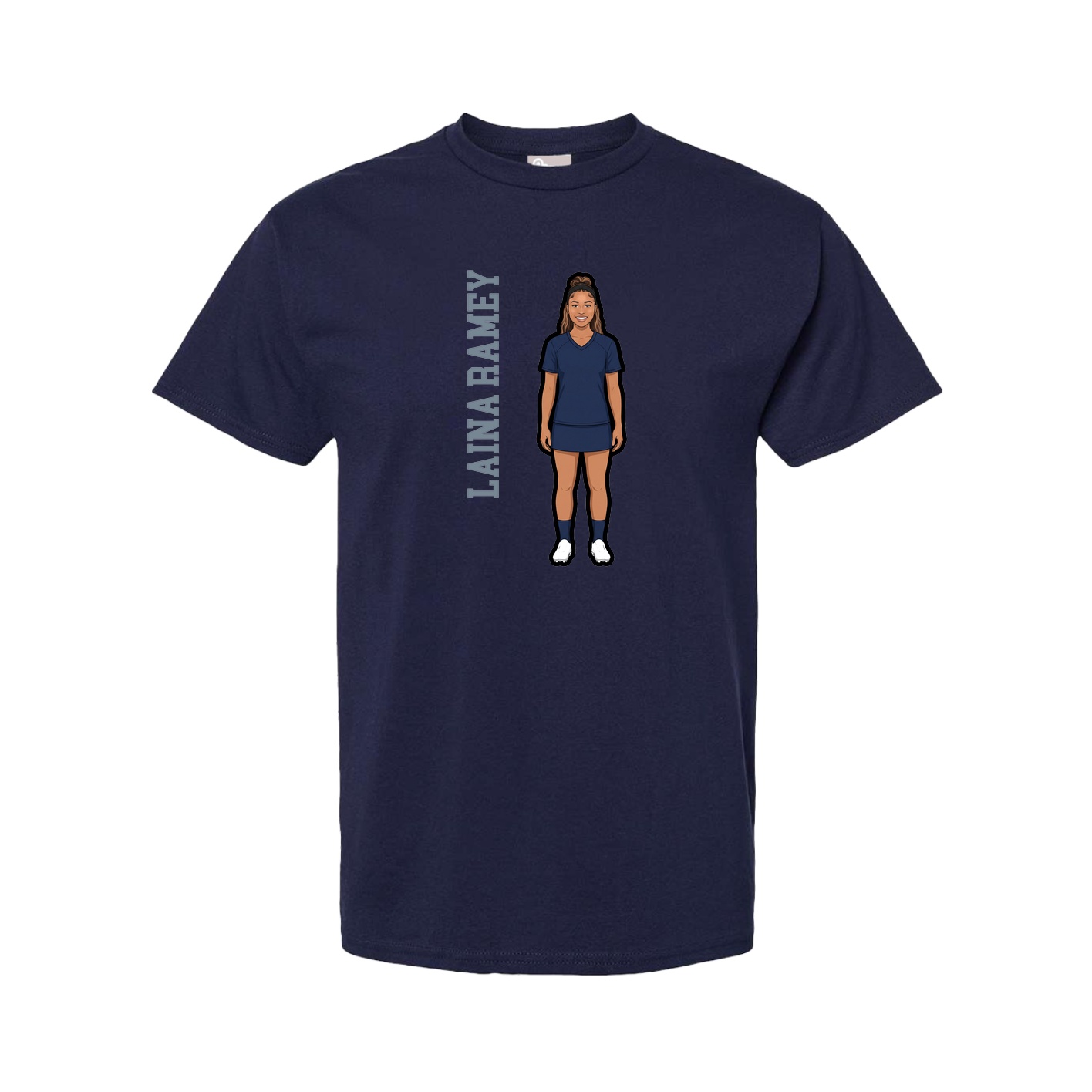 Tee — Name Vertical in Navy
