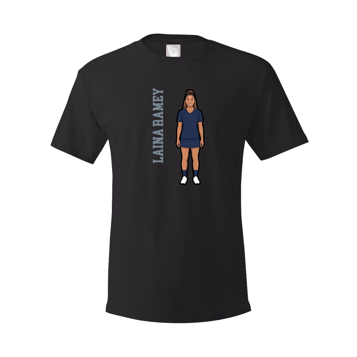Youth Tee — Name Vertical in Black