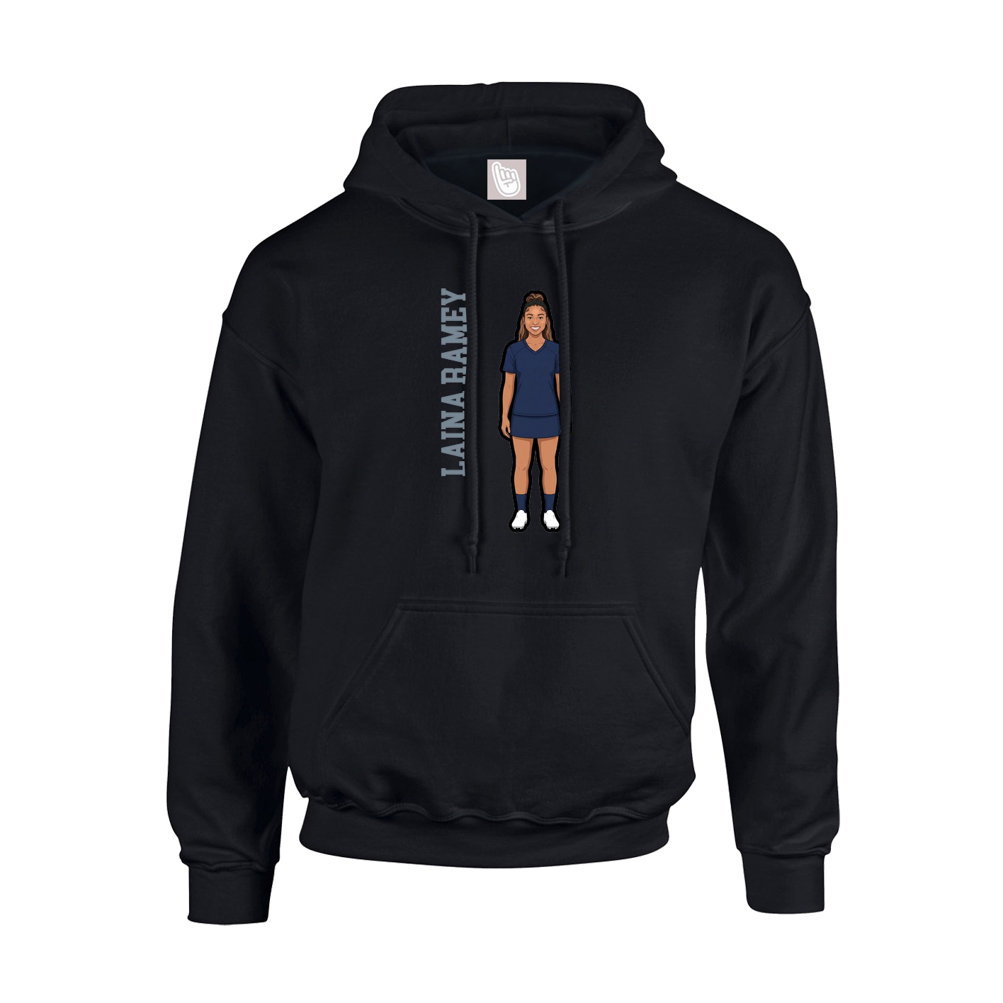 Hoodie — Name Vertical in Black