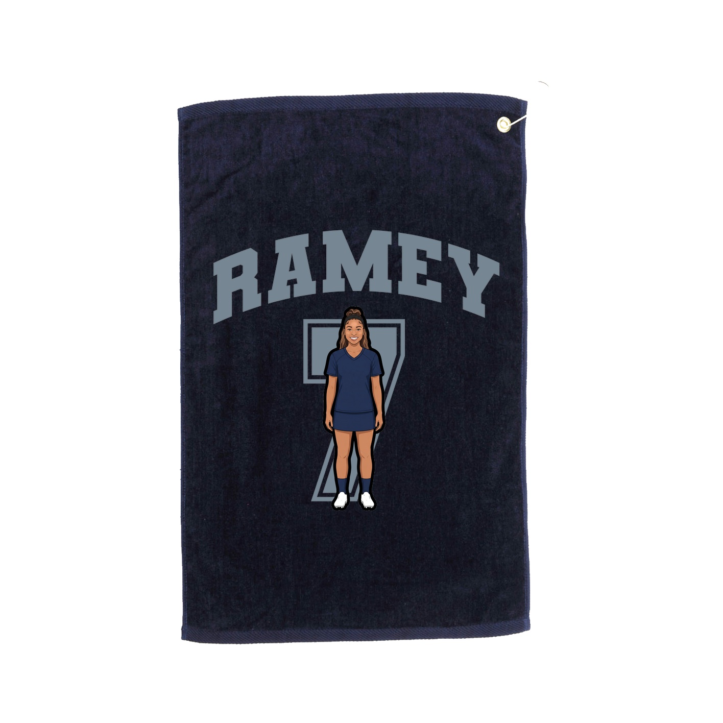 Golf Towel — Number in Navy