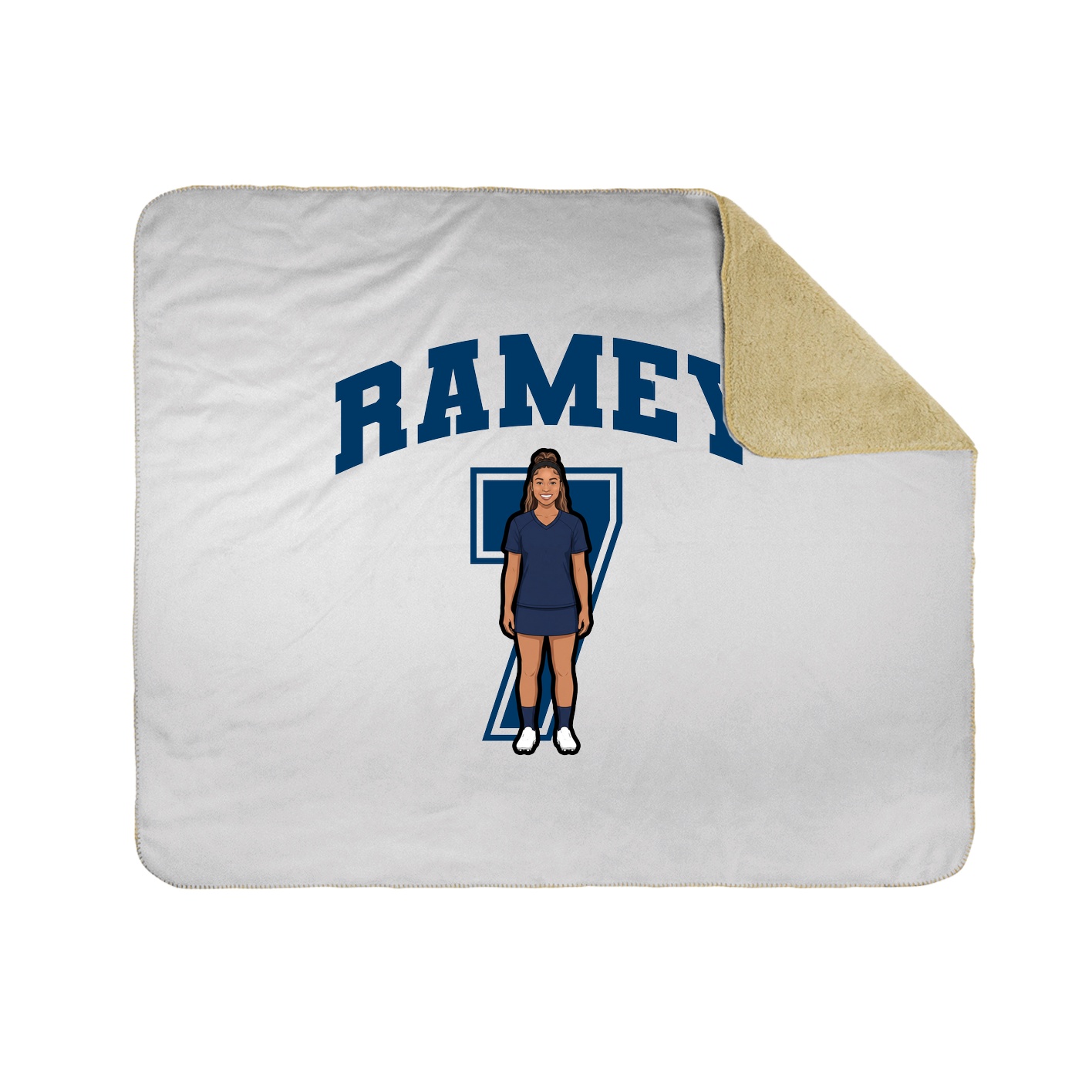 Throw Blanket — Number in White