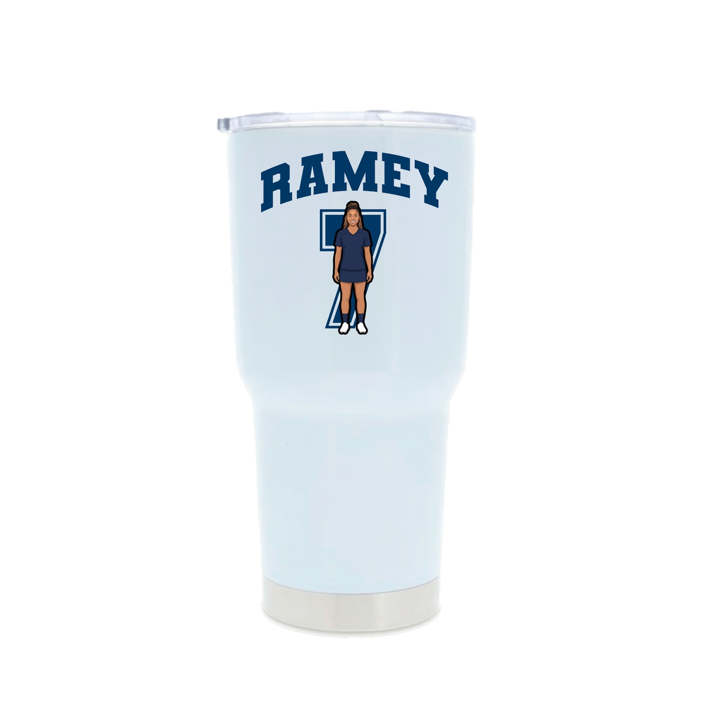 30oz Stainless Steel Tumbler — Number in White