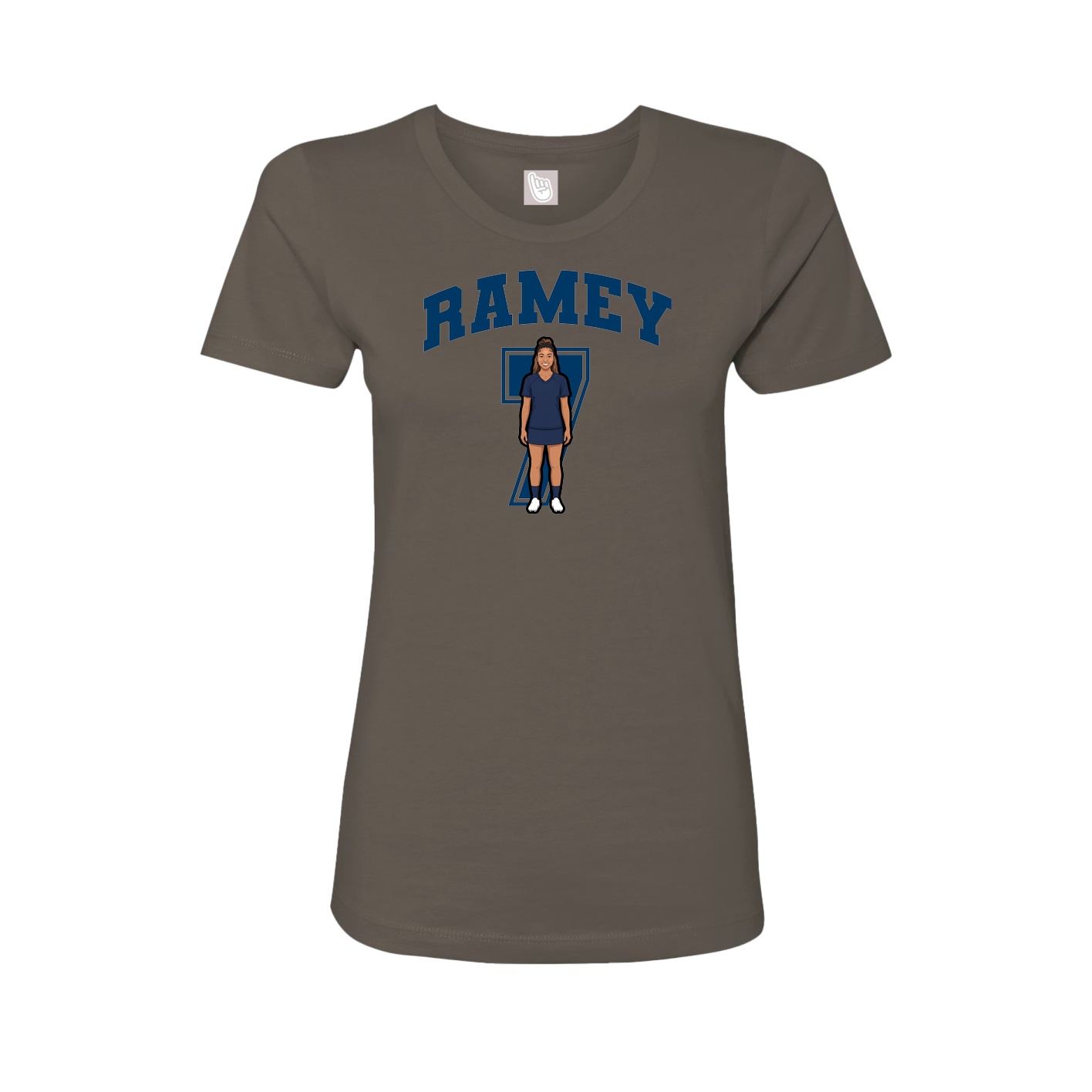 Womens Tee — Number in Grey