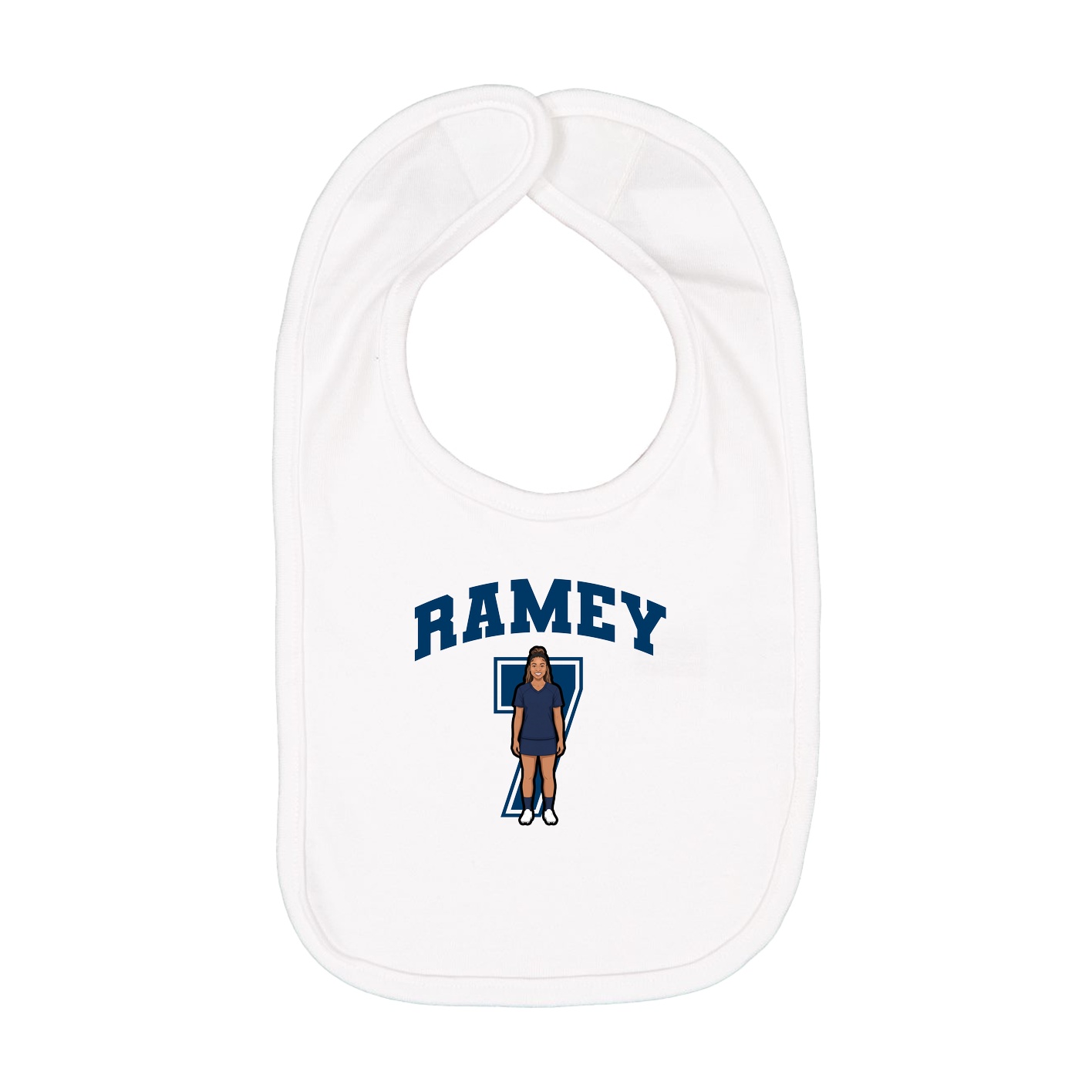 Infant Bib — Number in White