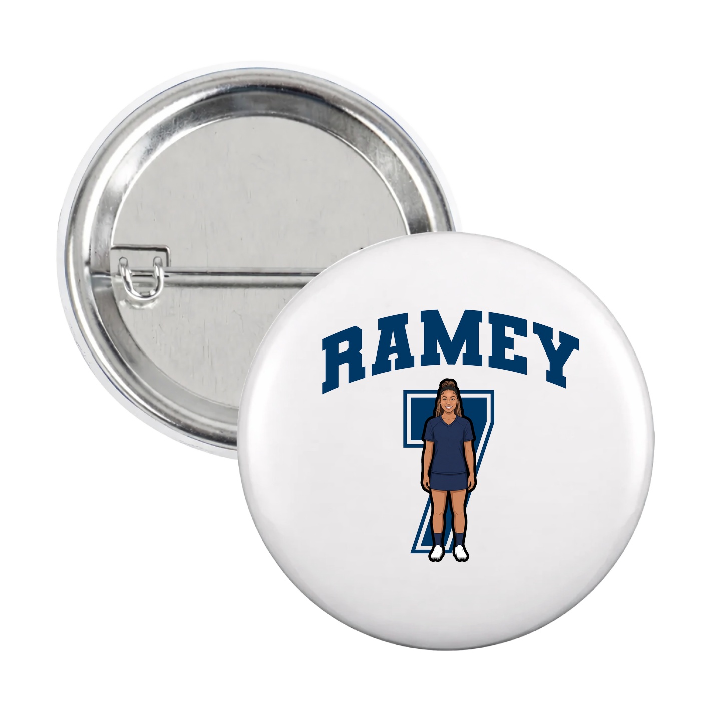Game Day Button — Number in White