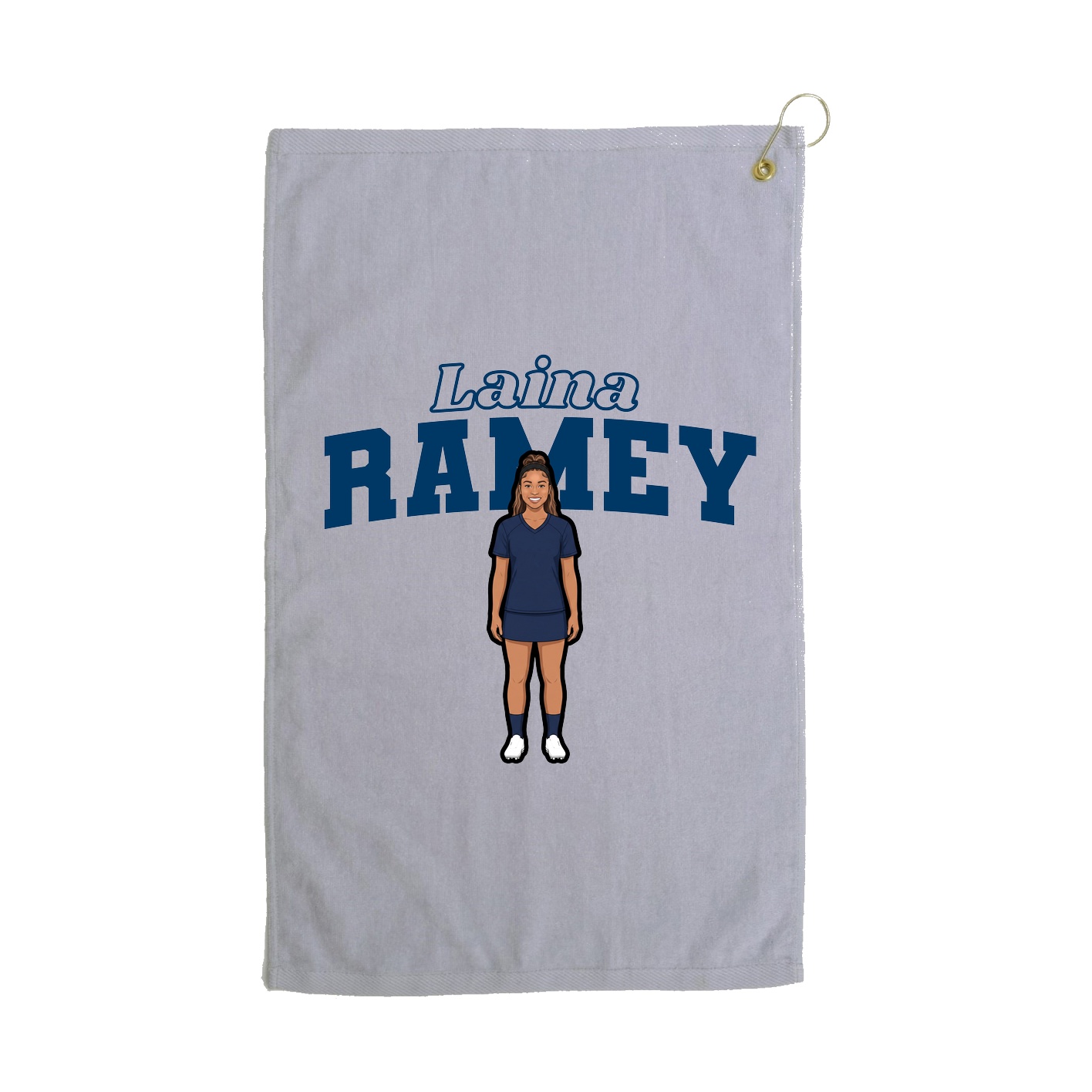 Golf Towel — Name Arch in Grey
