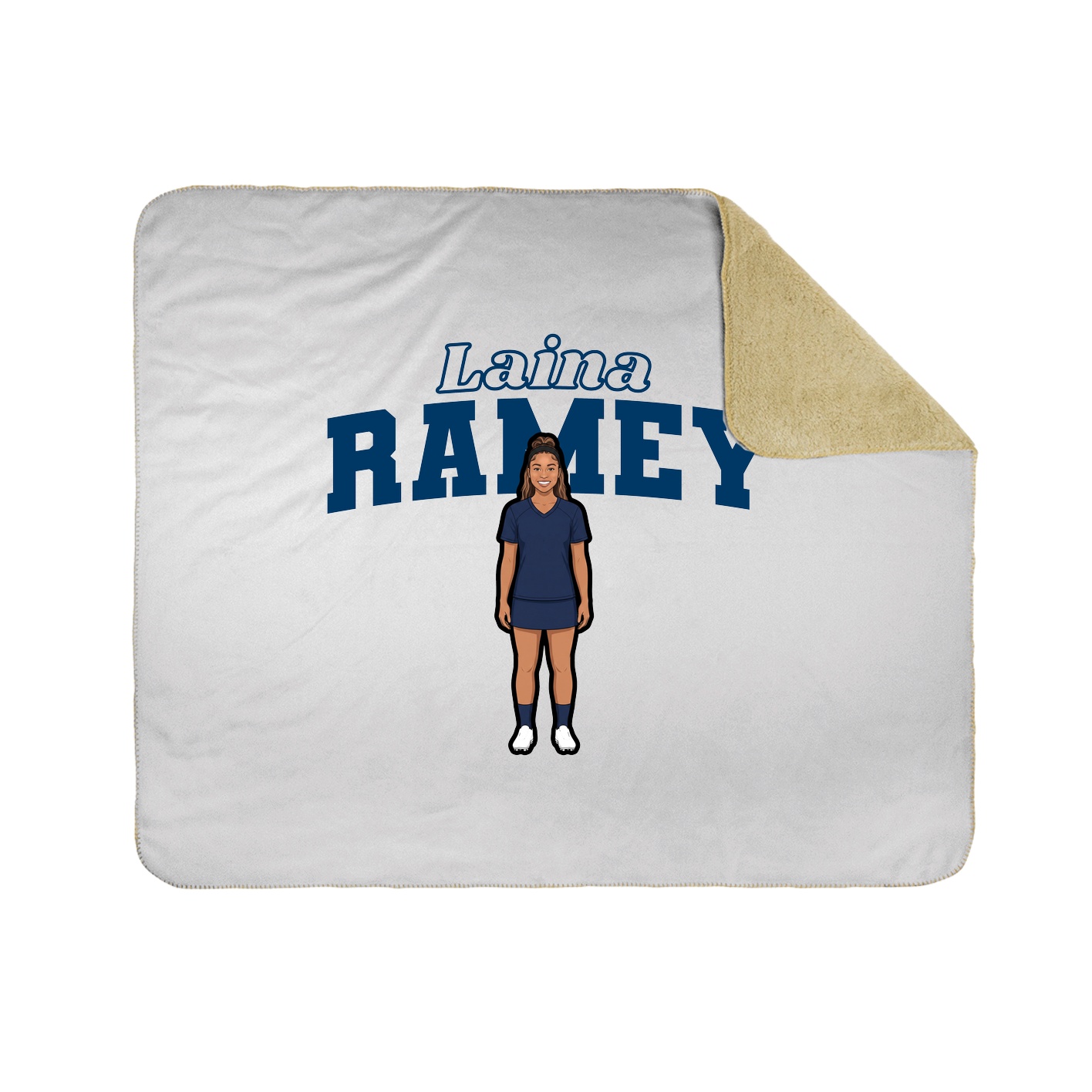 Throw Blanket — Name Arch in White