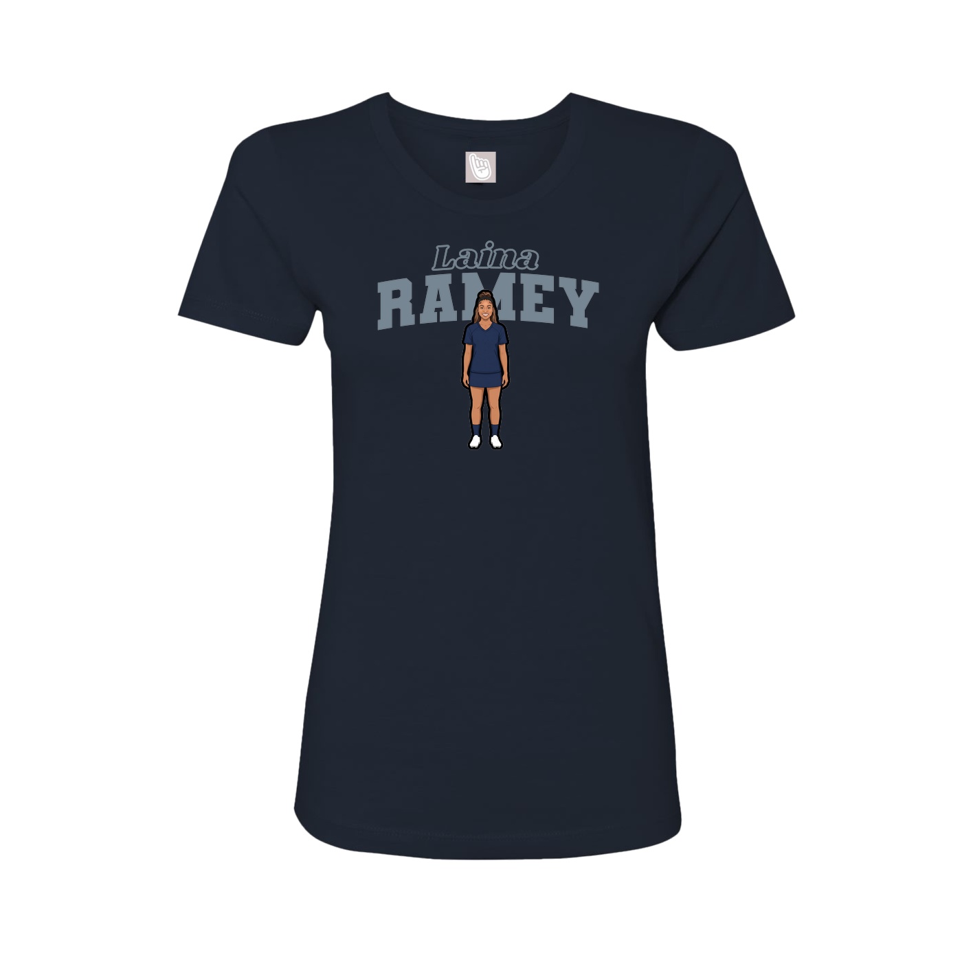 Womens Tee — Name Arch in Navy