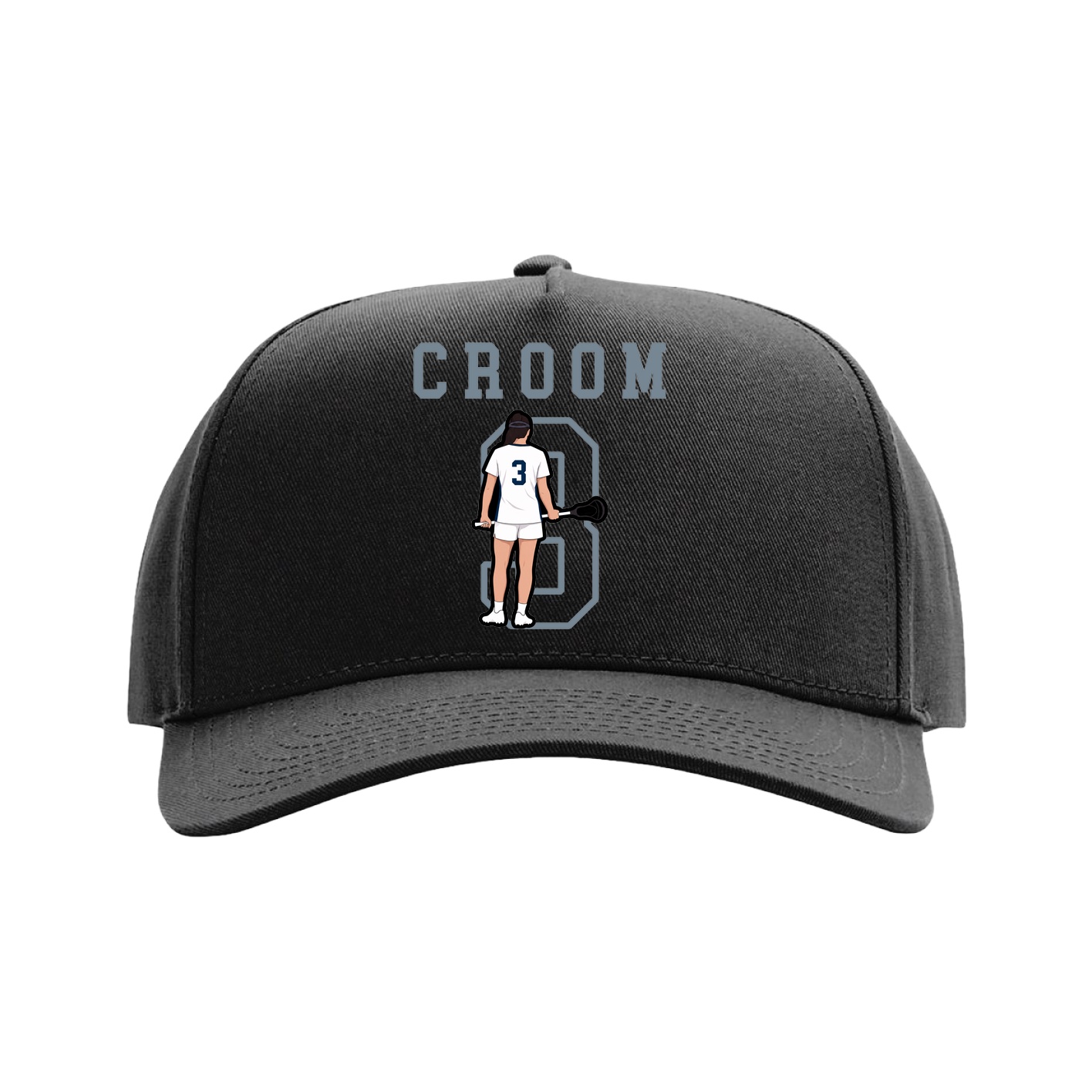 Full Fabric Five-Panel Champ Cap — Shirsey in Black