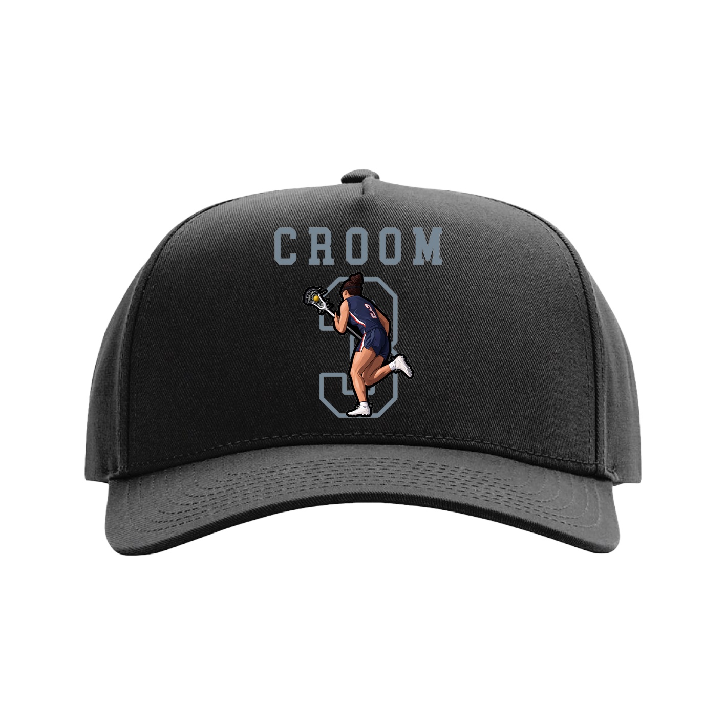 Full Fabric Five-Panel Champ Cap — Shirsey in Black