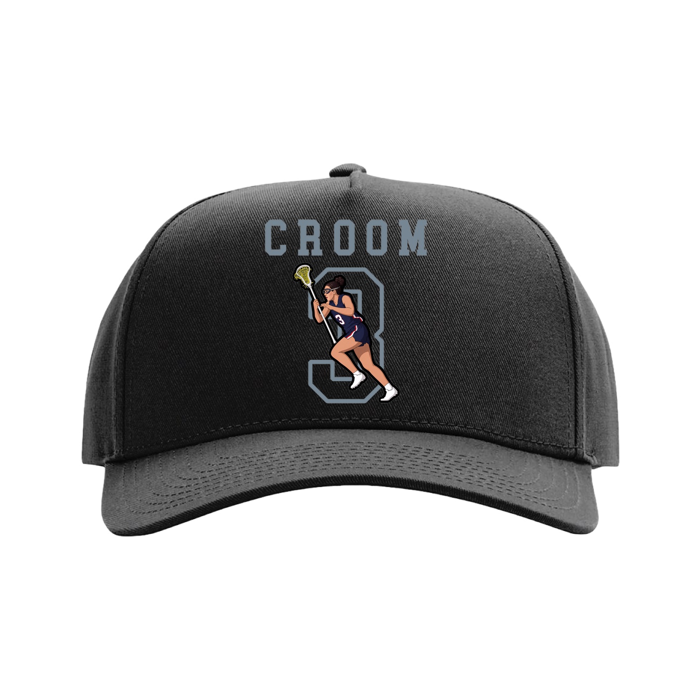 Full Fabric Five-Panel Champ Cap — Shirsey in Black