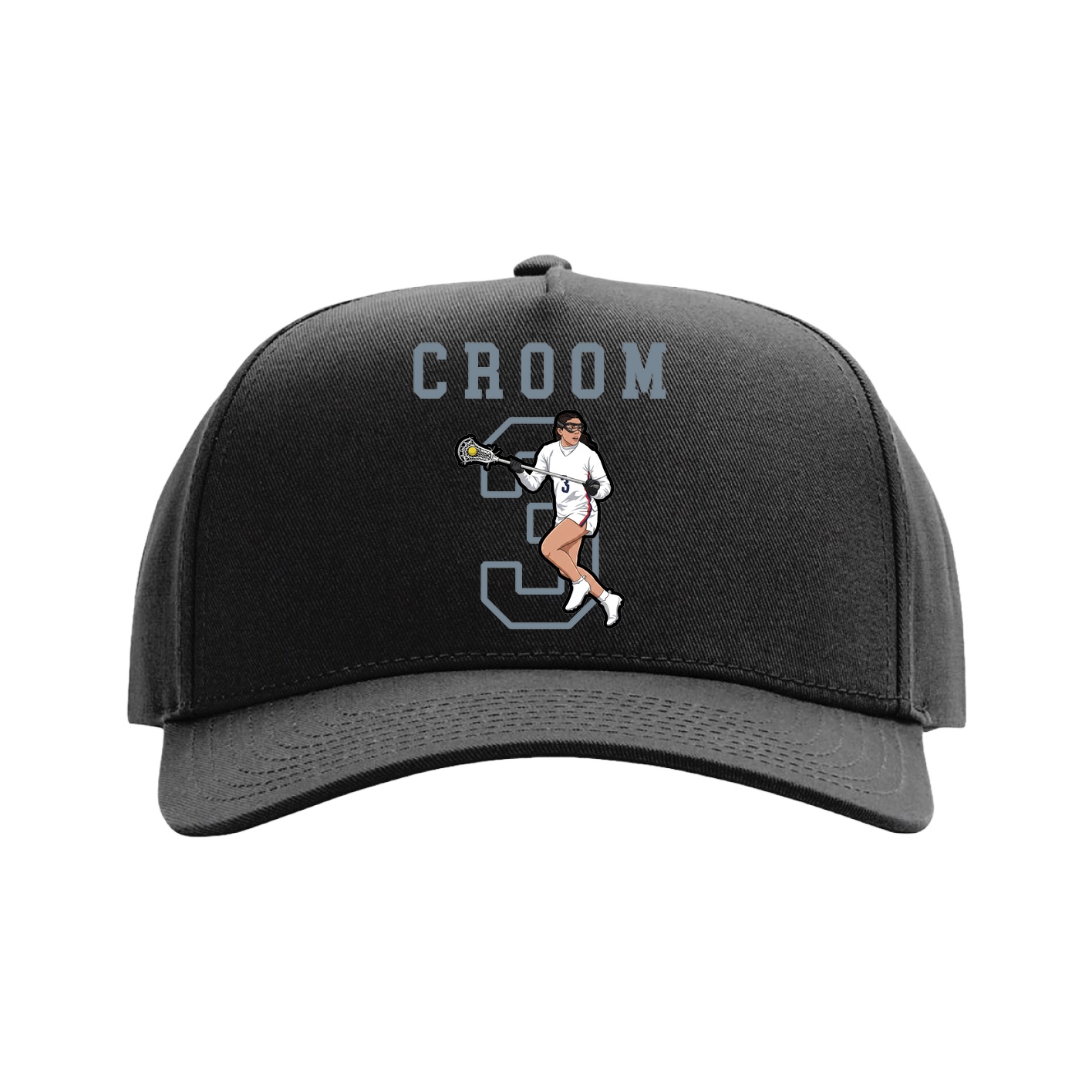 Full Fabric Five-Panel Champ Cap — Shirsey in Black