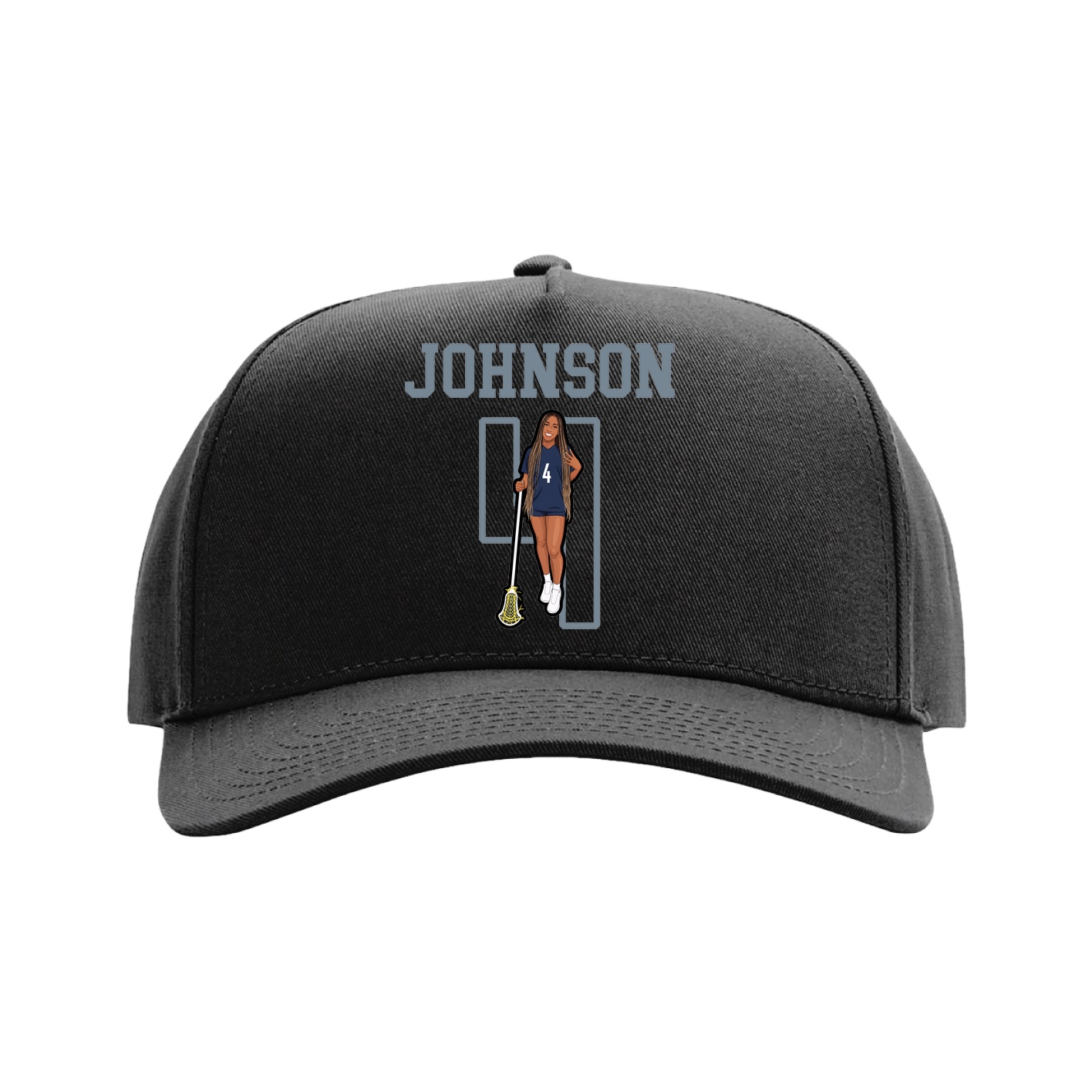 Full Fabric Five-Panel Champ Cap — Shirsey in Black