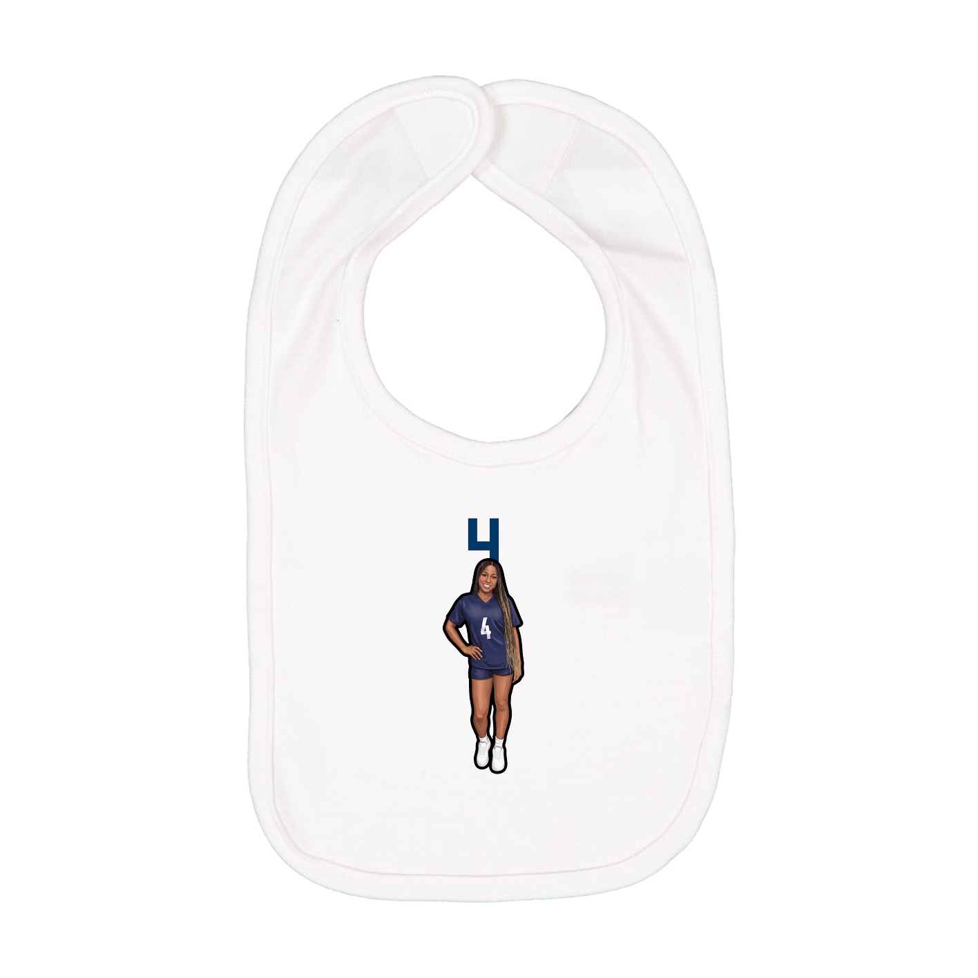 Infant Bib — Number Top in White