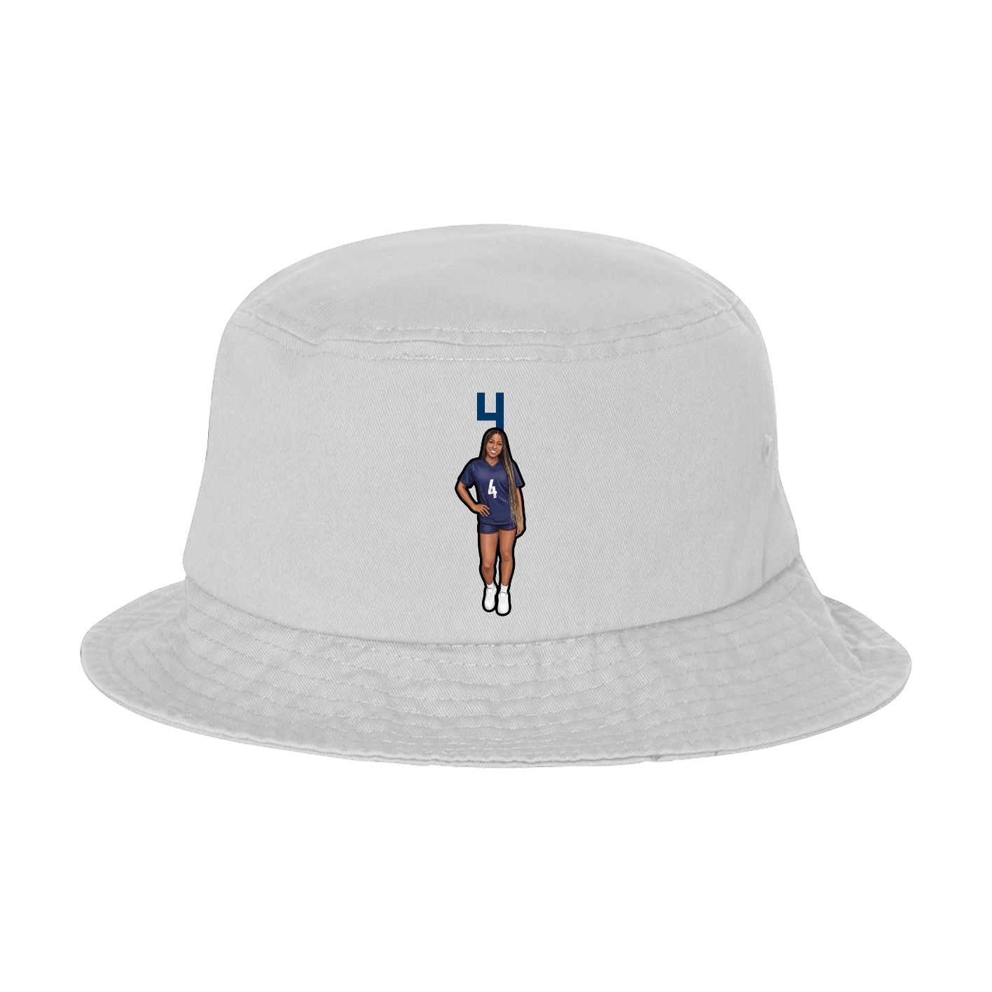 Bucket Cap — Number Top in White