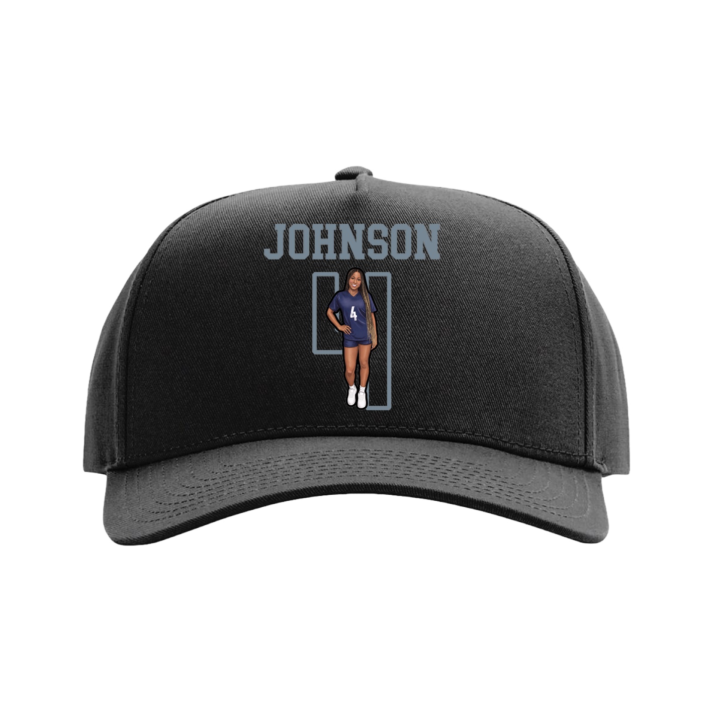 Full Fabric Five-Panel Champ Cap — Shirsey in Black