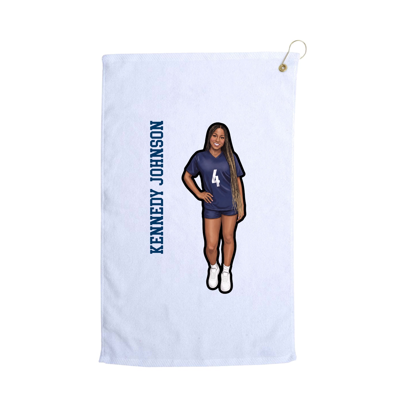 Golf Towel — Name Vertical in White