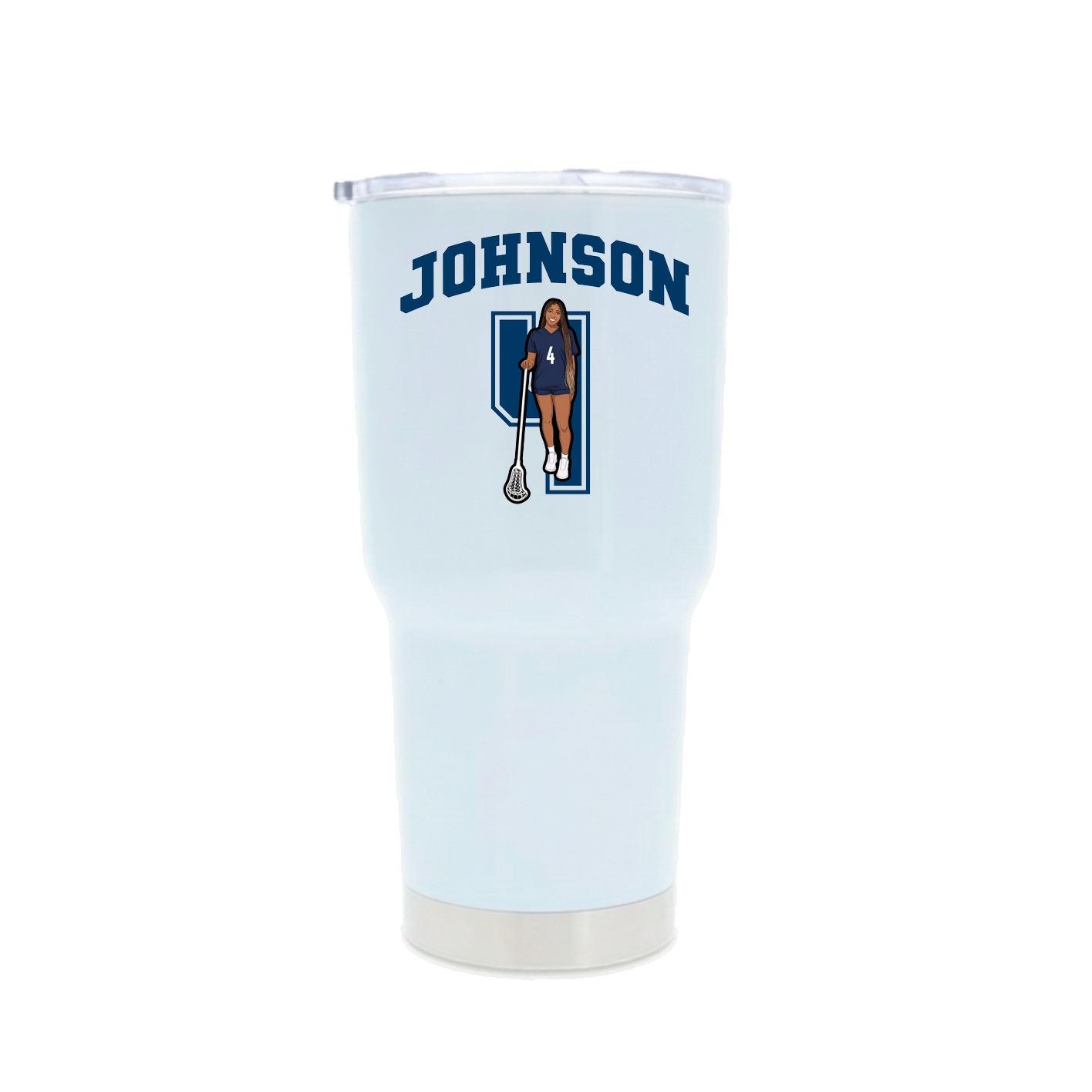 30oz Stainless Steel Tumbler — Number in White