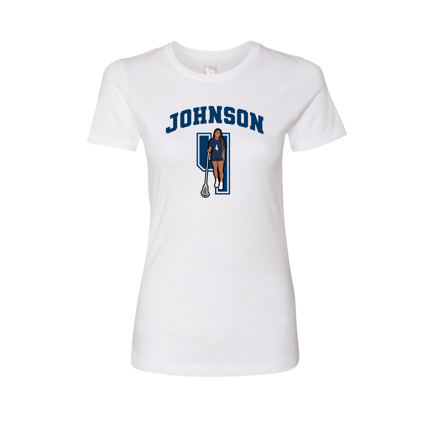 Fitted Women's Tee — Number in White