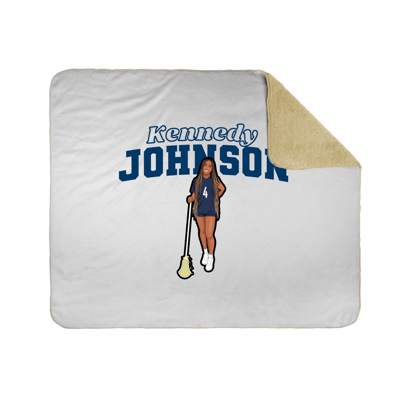 Throw Blanket — Name Arch in White