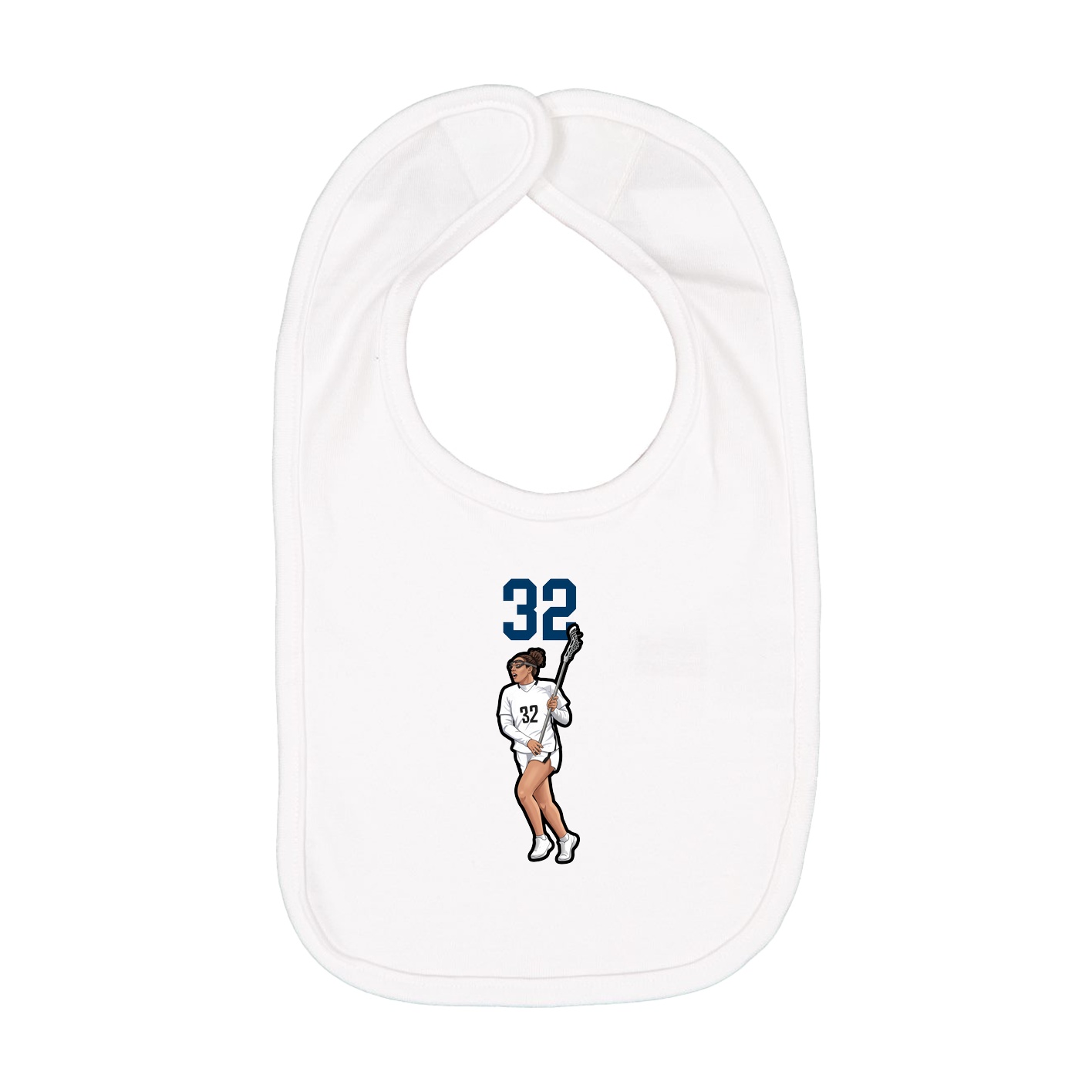 Infant Bib — Number Top in White