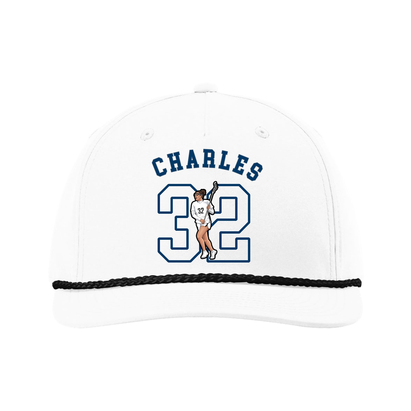 Five-Panel Classic Rope Cap — Shirsey Arch in White