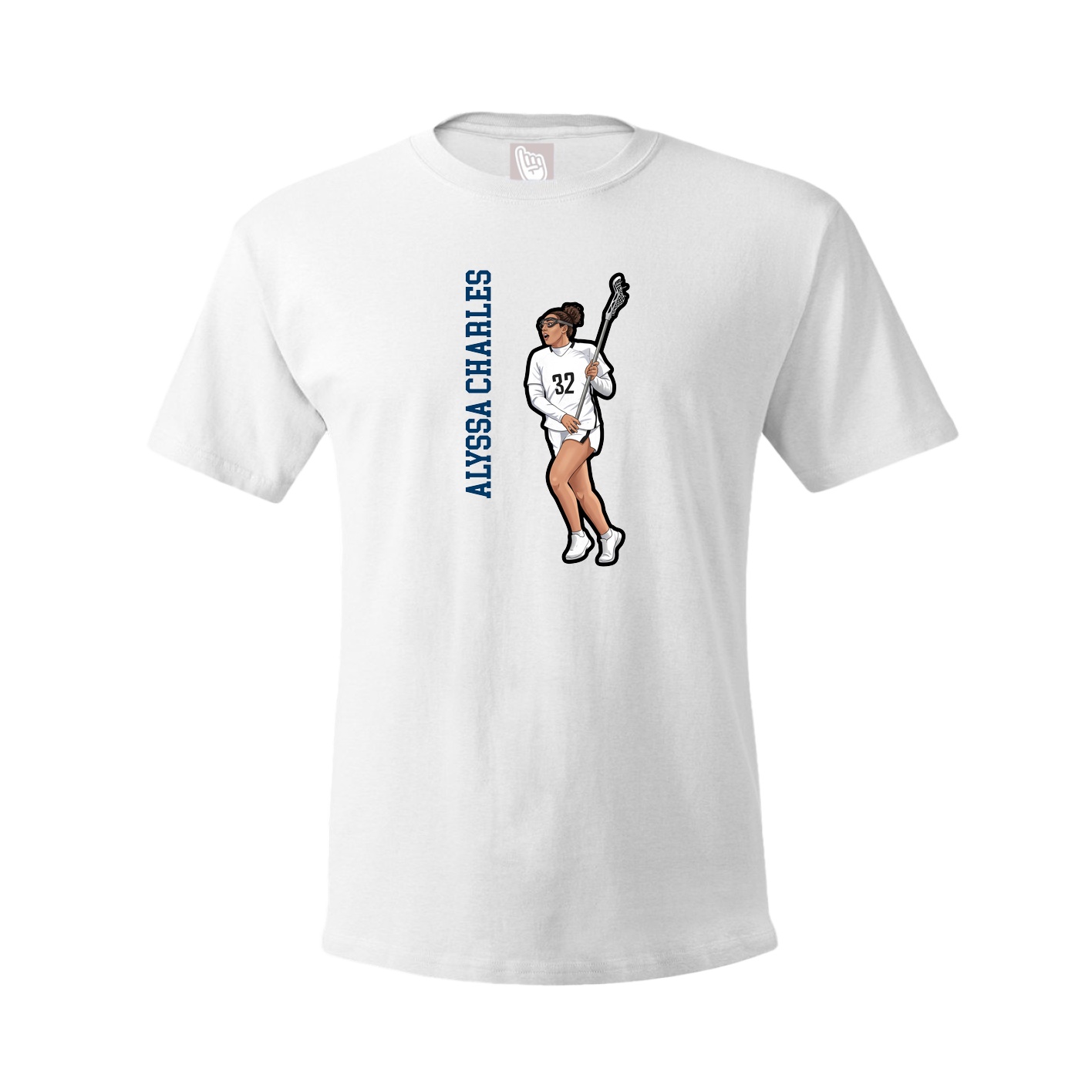 Tee — Name Vertical in White