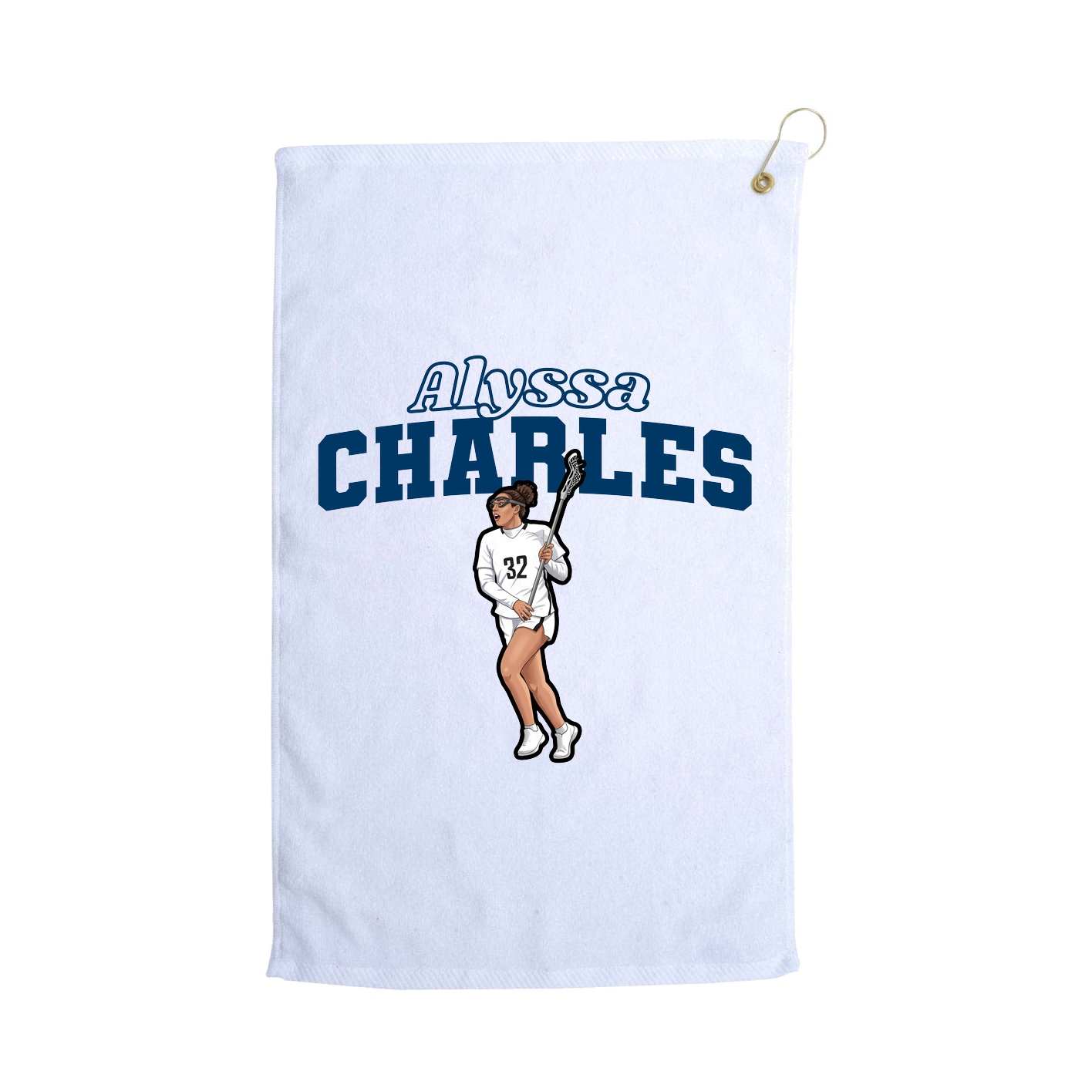 Golf Towel — Name Arch in White