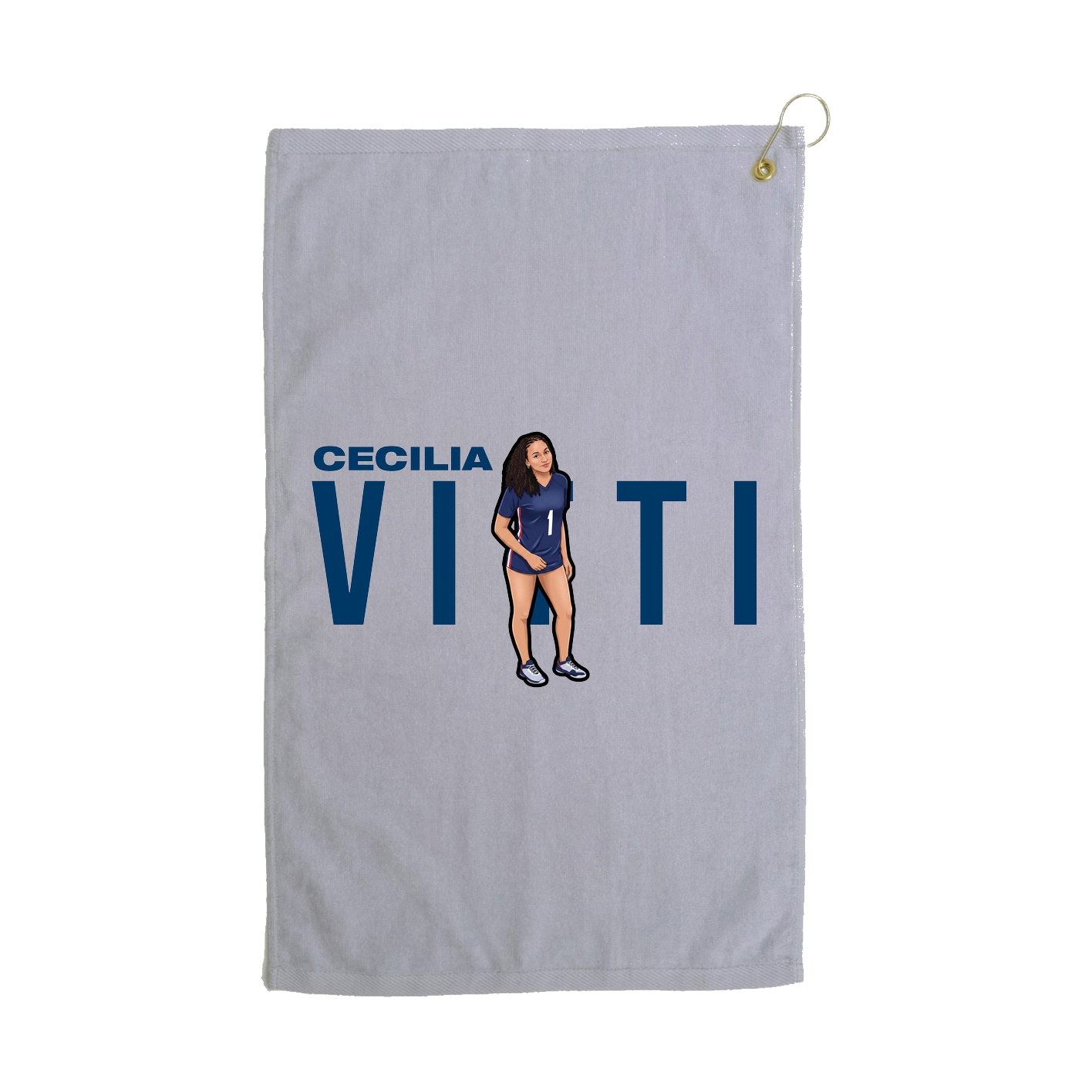 Golf Towel — Player Name in Grey