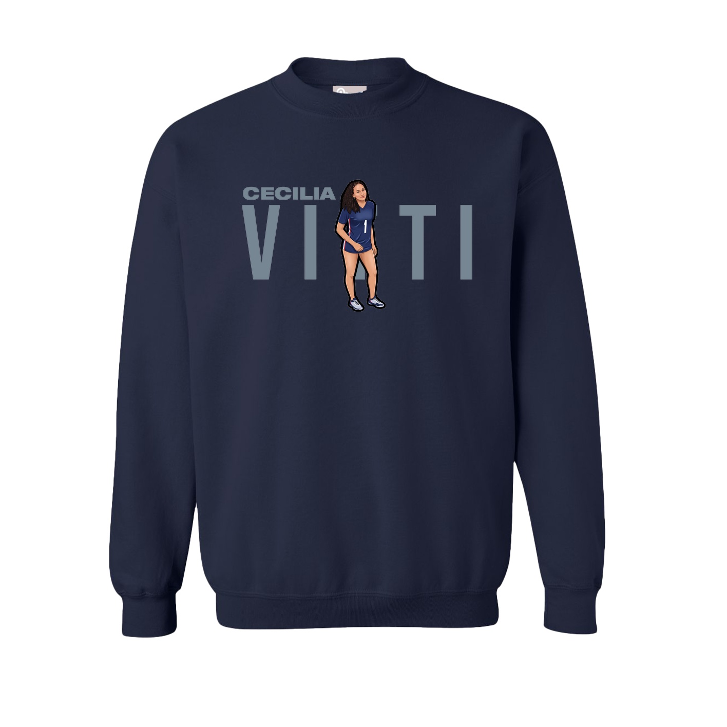 Fleece Crew — Player Name in Navy