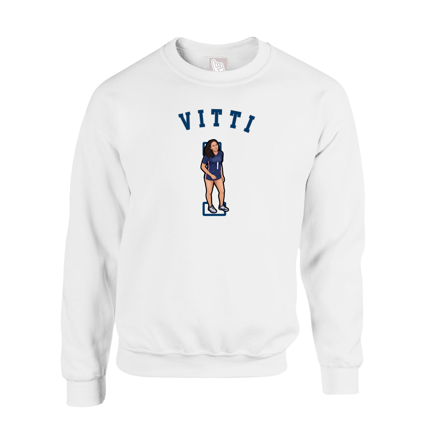 Fleece Crew — Shirsey Arch in White